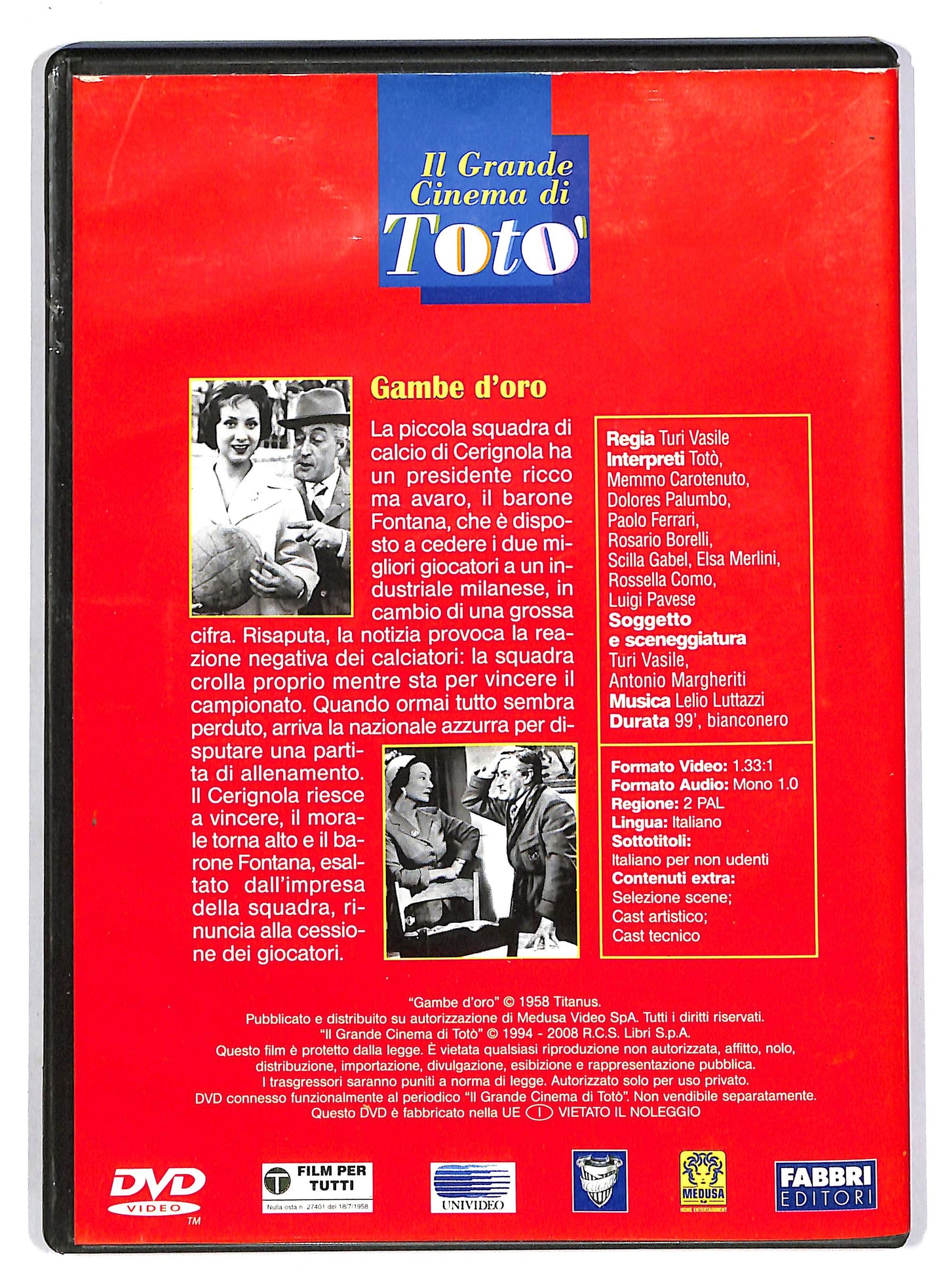 EBOND Toto - Gambe d'oro - NO BOOKLET EDITORIALE  DVD D803637