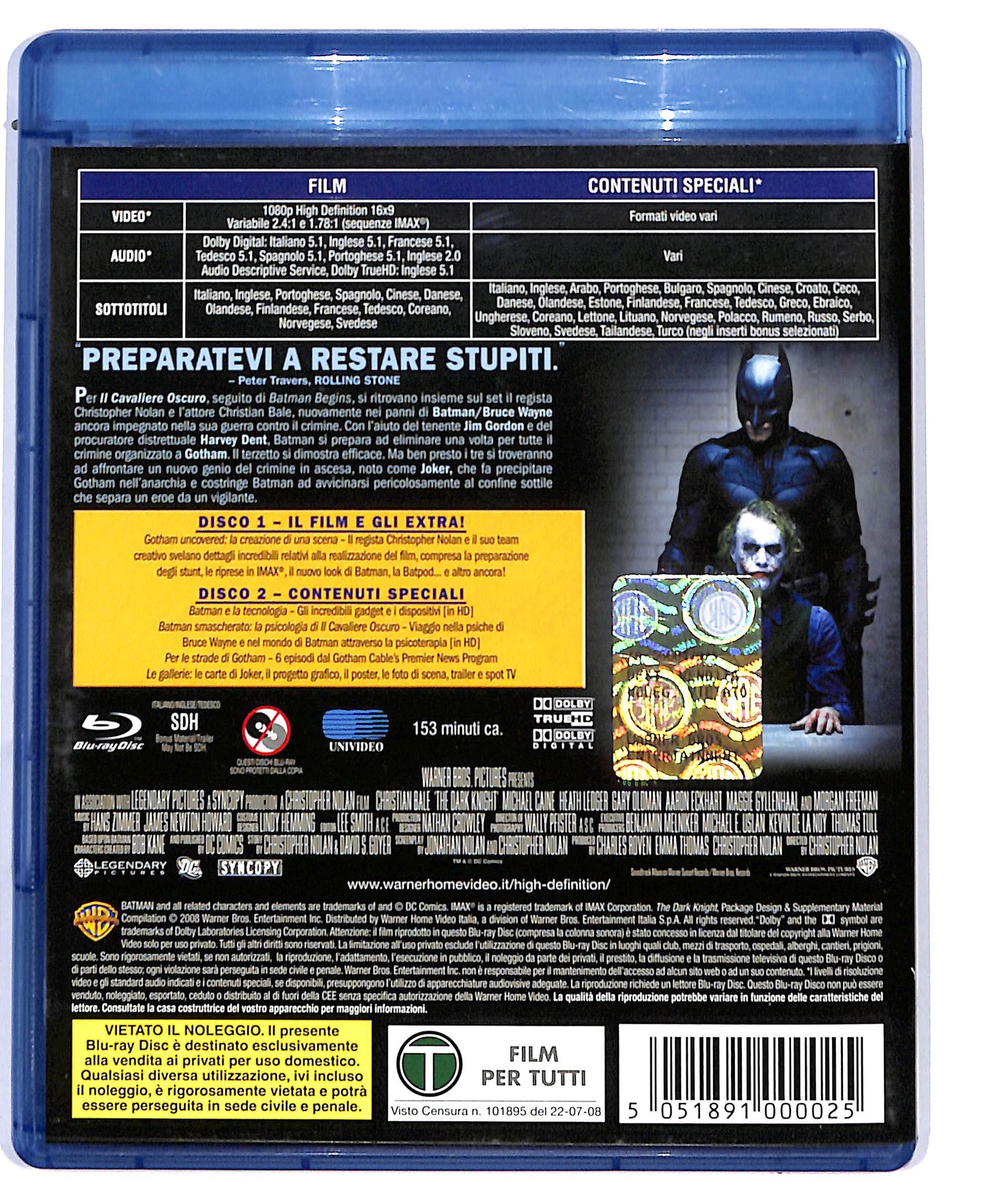 EBOND Il cavaliere Oscuro BLURAY D804320