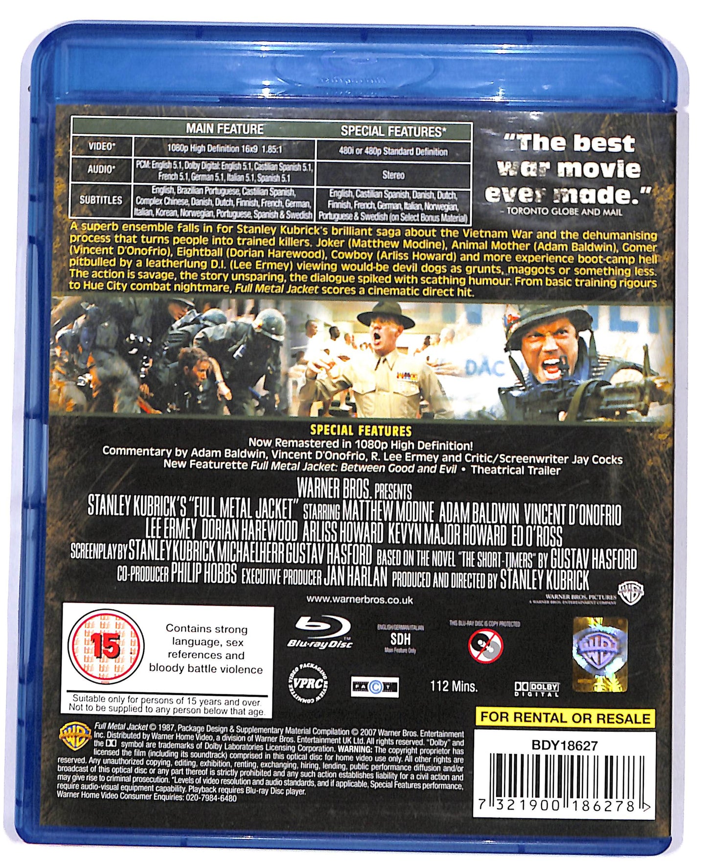 EBOND Full Metal Jacket BLURAY UK EDITION BLURAY D804457