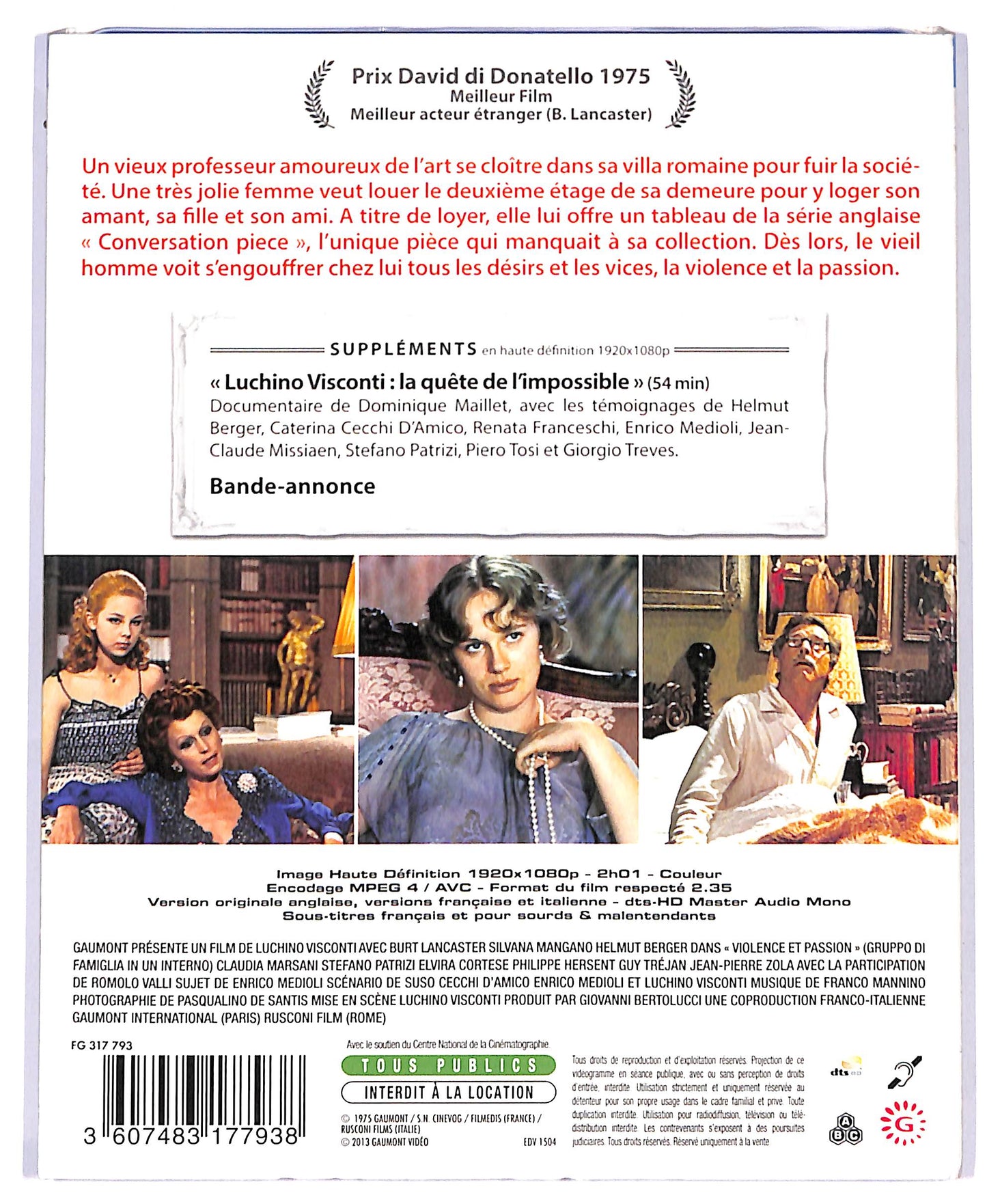 EBOND Violence et passion SLIPCASE BLURAY D804463