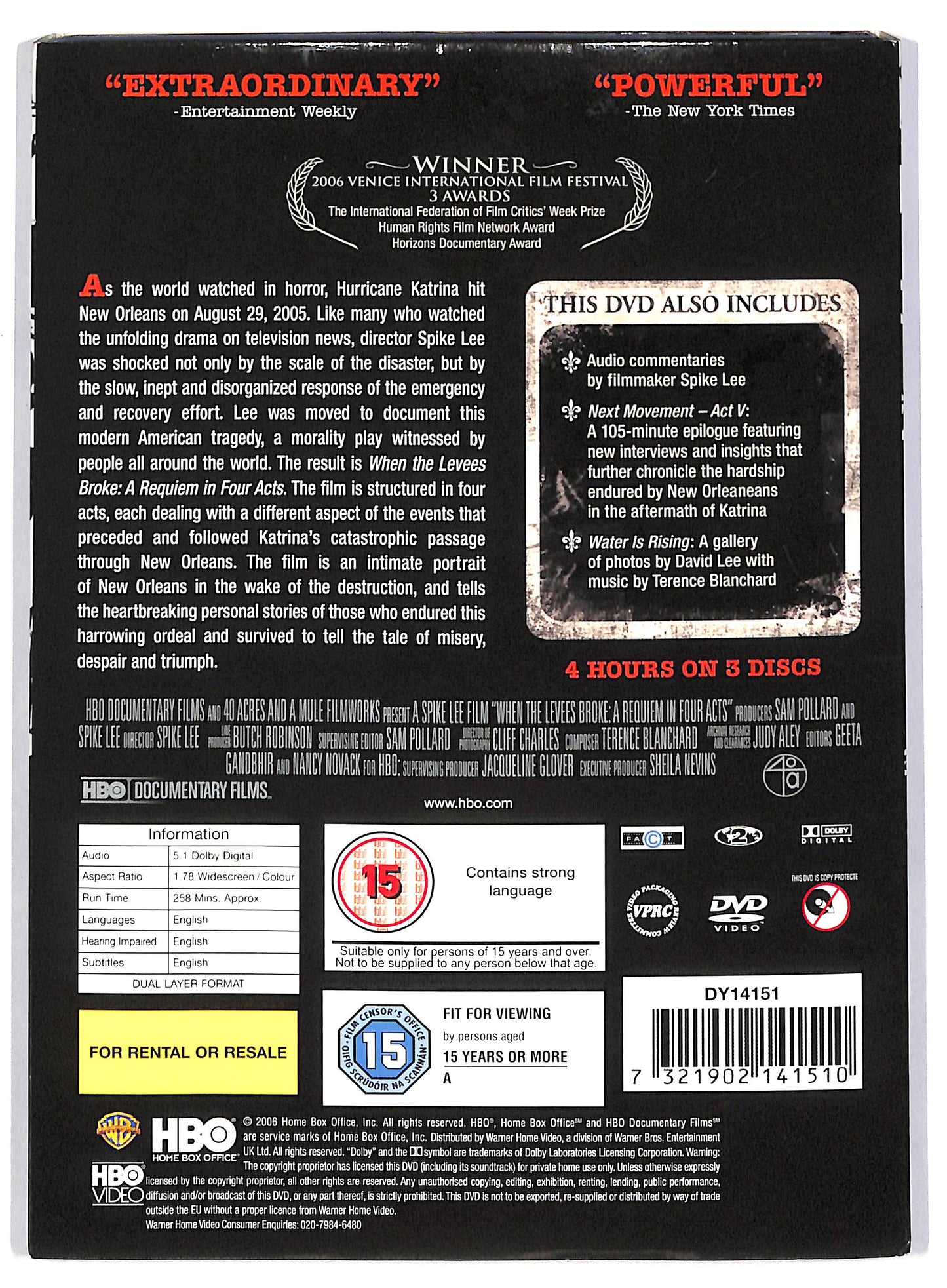 EBOND When the Levees Broke - Slipcase DVD D805041