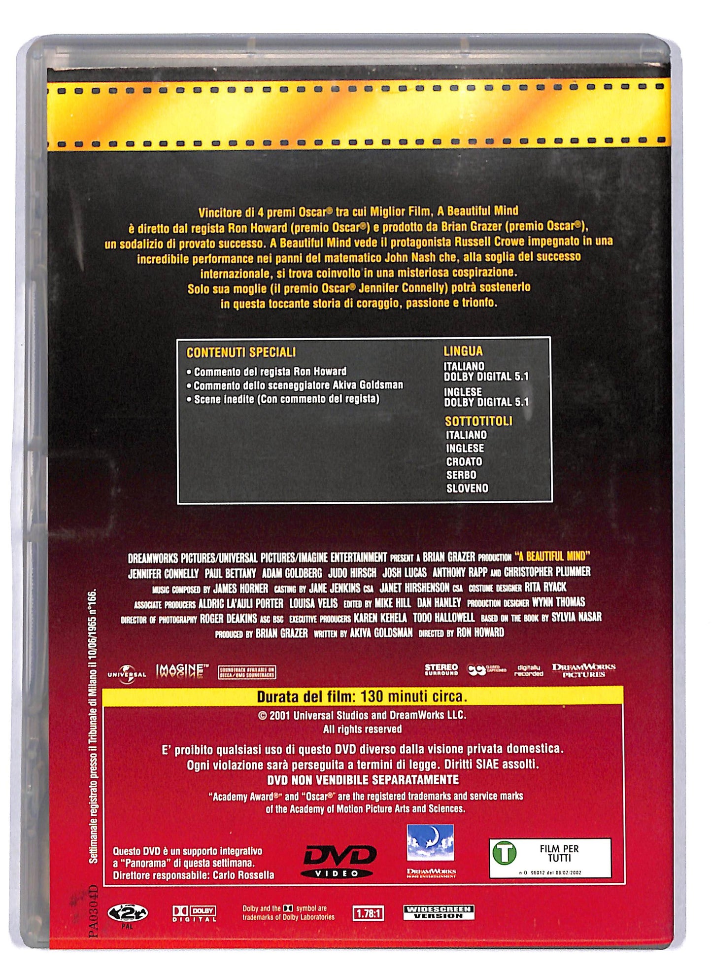 EBOND A Beautiful Mind EDITORIALE DVD D805117