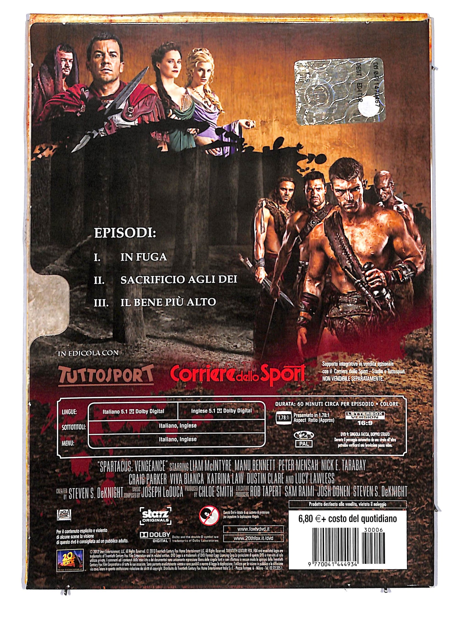 EBOND Spartacus  La vendetta  Seconda Stagione disco 1 DIGIPACK DVD D805126