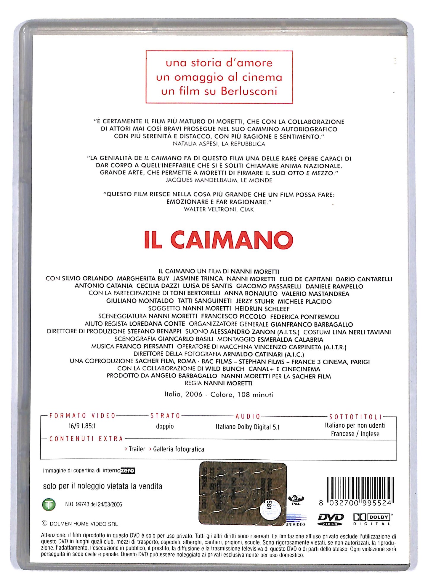 EBOND Il caimano NOLEGGIO DVD D805237