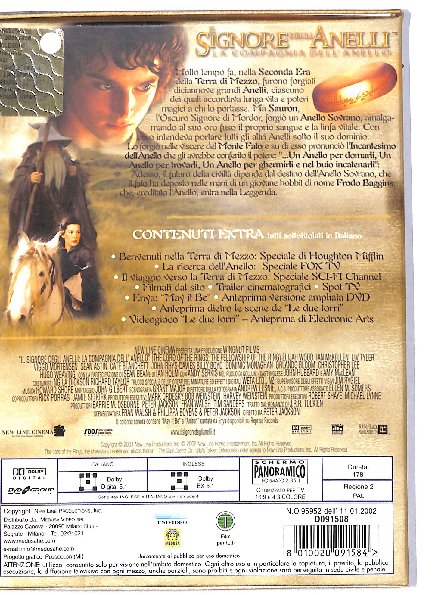 EBOND Il Signore degli Anelli - La compagnia dell'Anello DIGIPACK DVD D805522