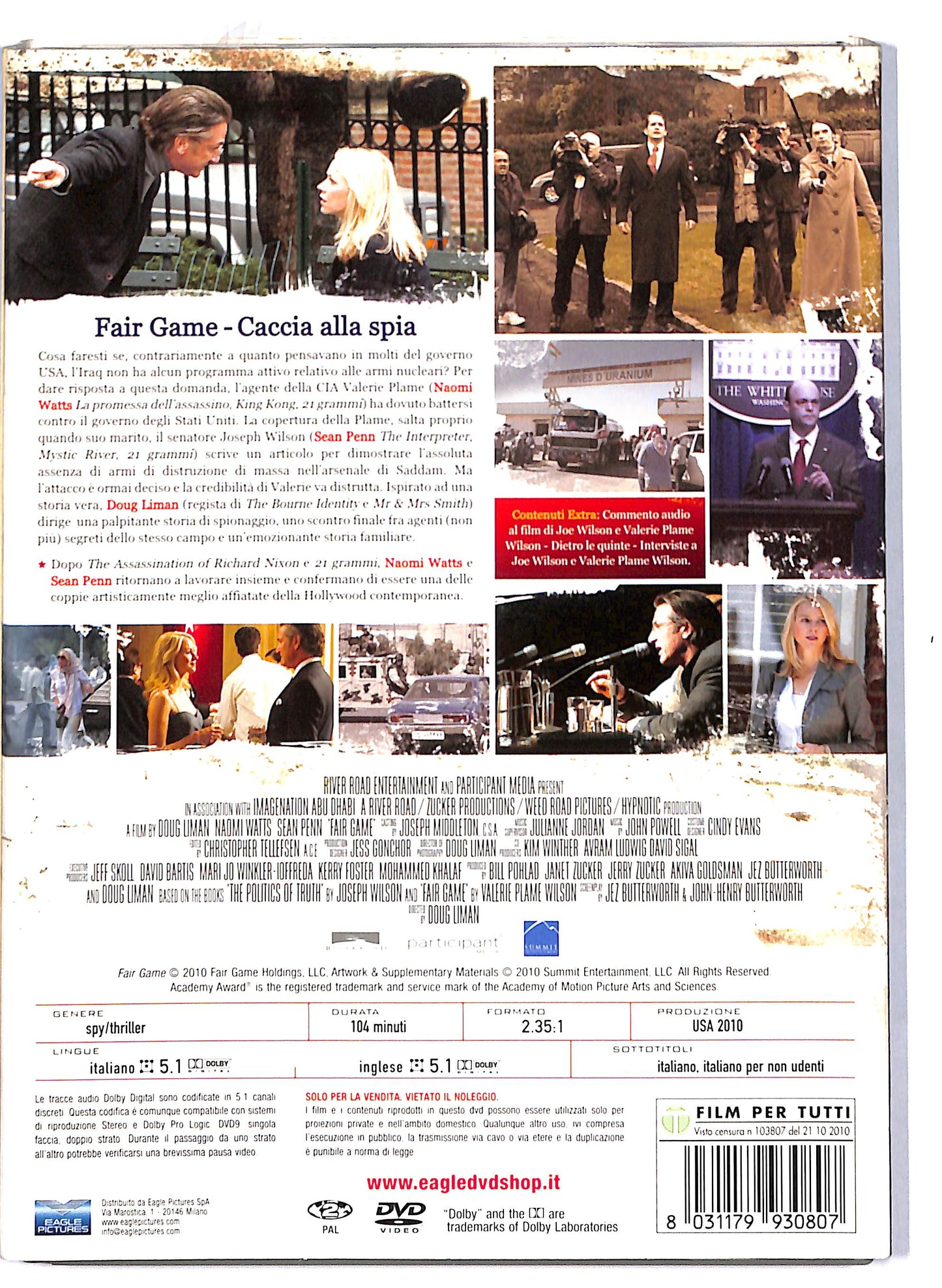 EBOND Fair Game - Caccia alla spia SLIPCASE DVD D805543