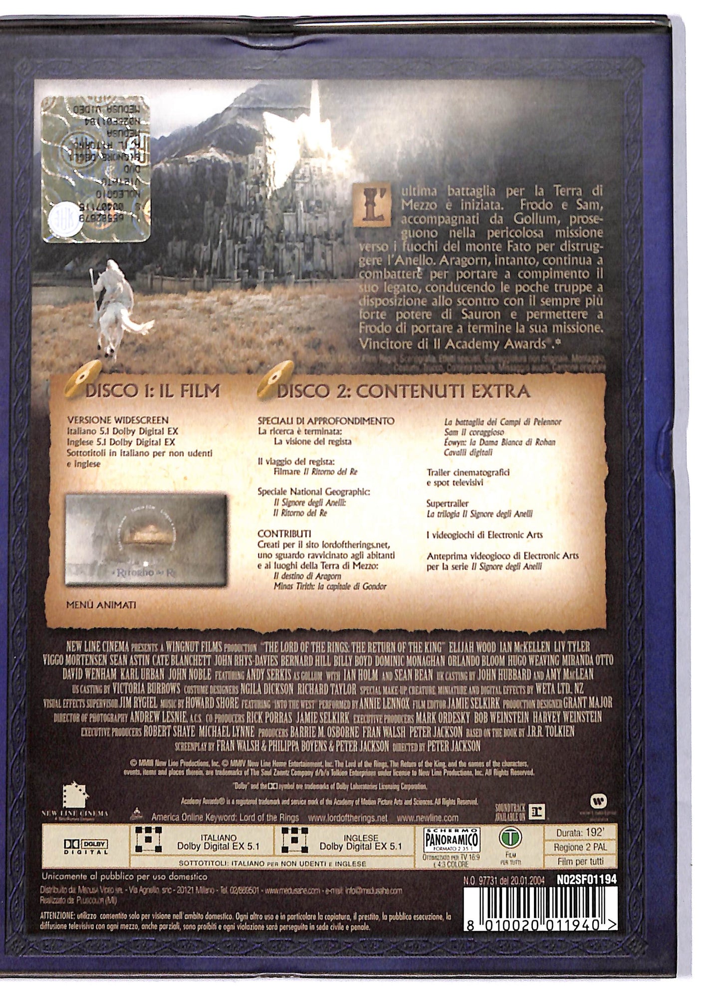 EBOND Il Signore degli Anelli -  Il Ritorno del Re DIGIPACK DVD D806258