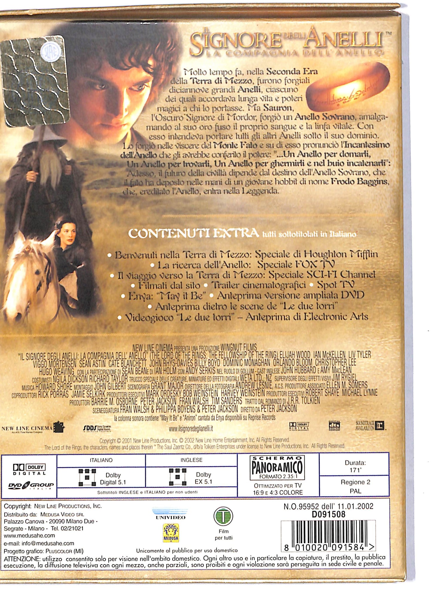 EBOND Il Signore degli Anelli - La compagnia dell'Anello DIGIPACK DVD D806343