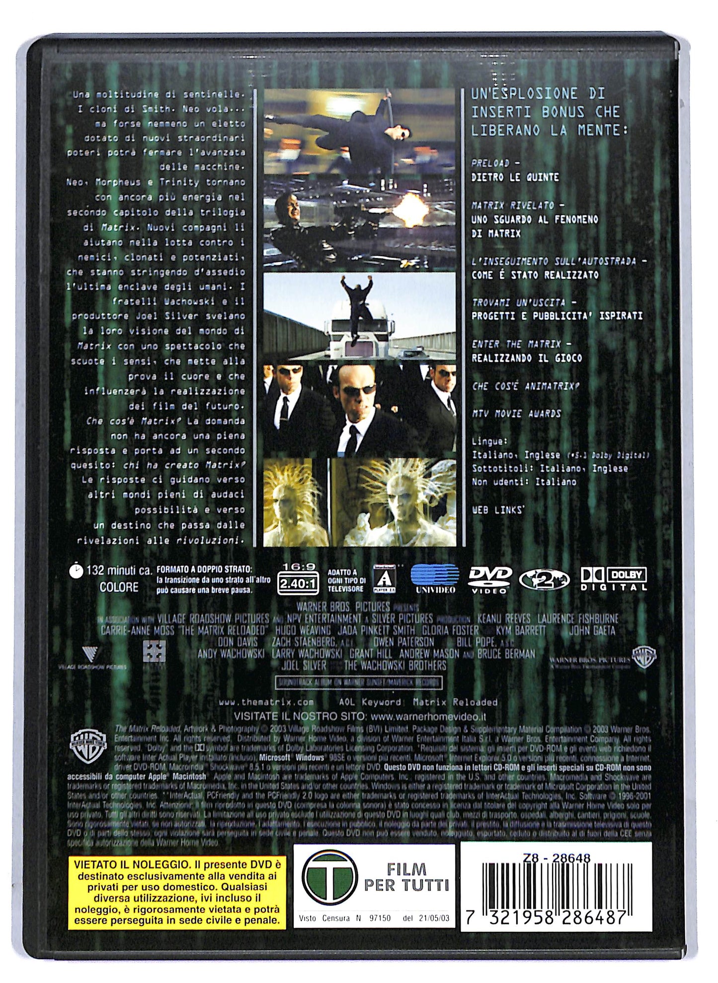 EBOND Matrix Reloaded DVD D806516