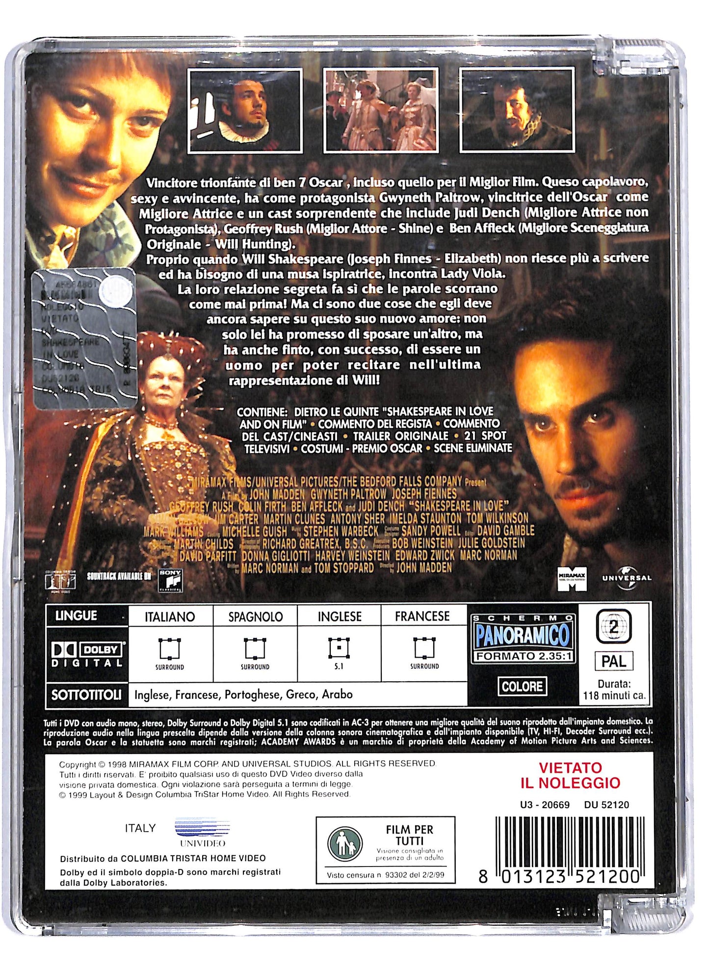EBOND Shakespeare in Love SJB DVD D807536