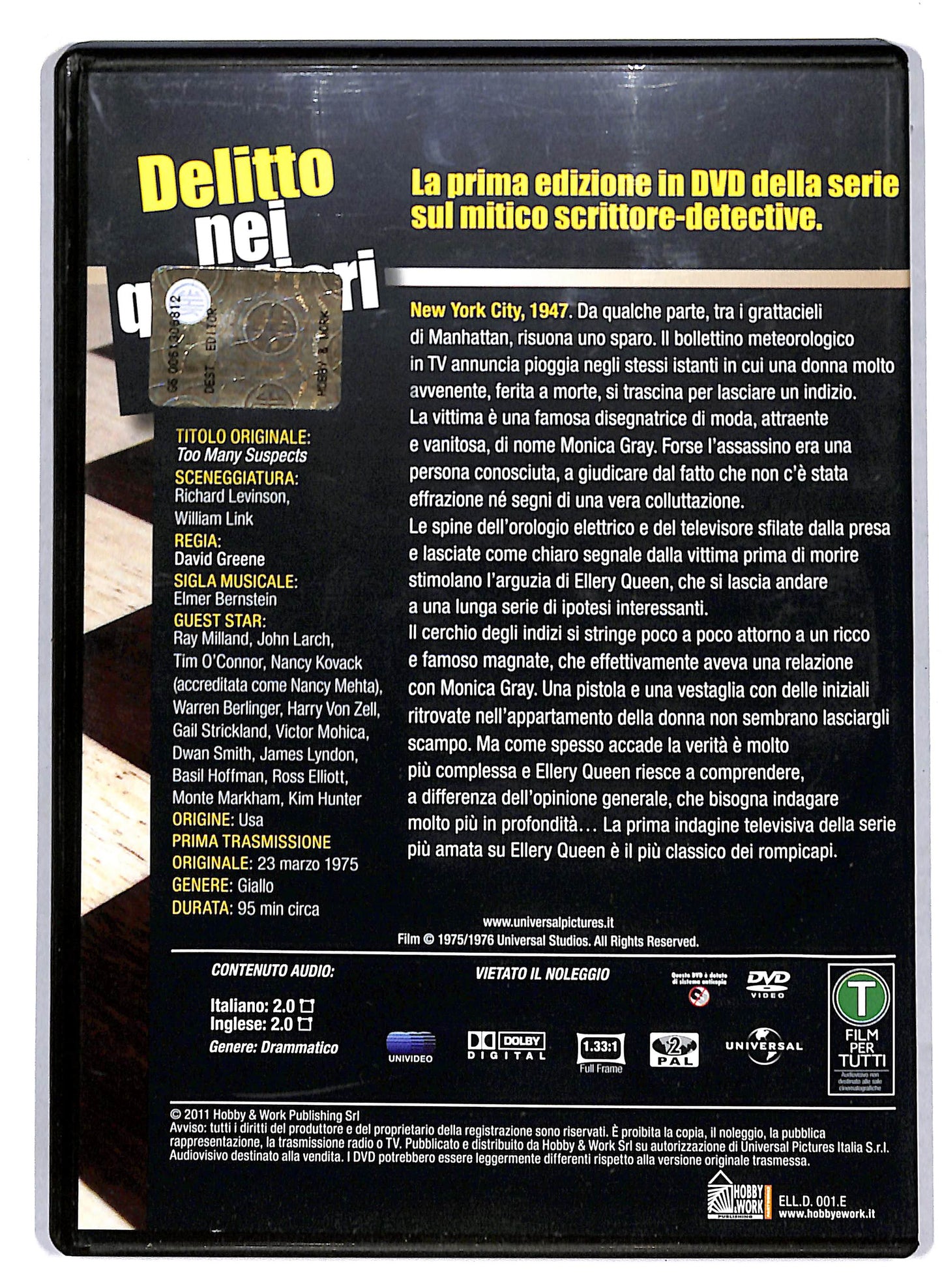 EBOND Ellery Queen - Delitto Nei Quartieri Alti EDITORIALE DVD D808125