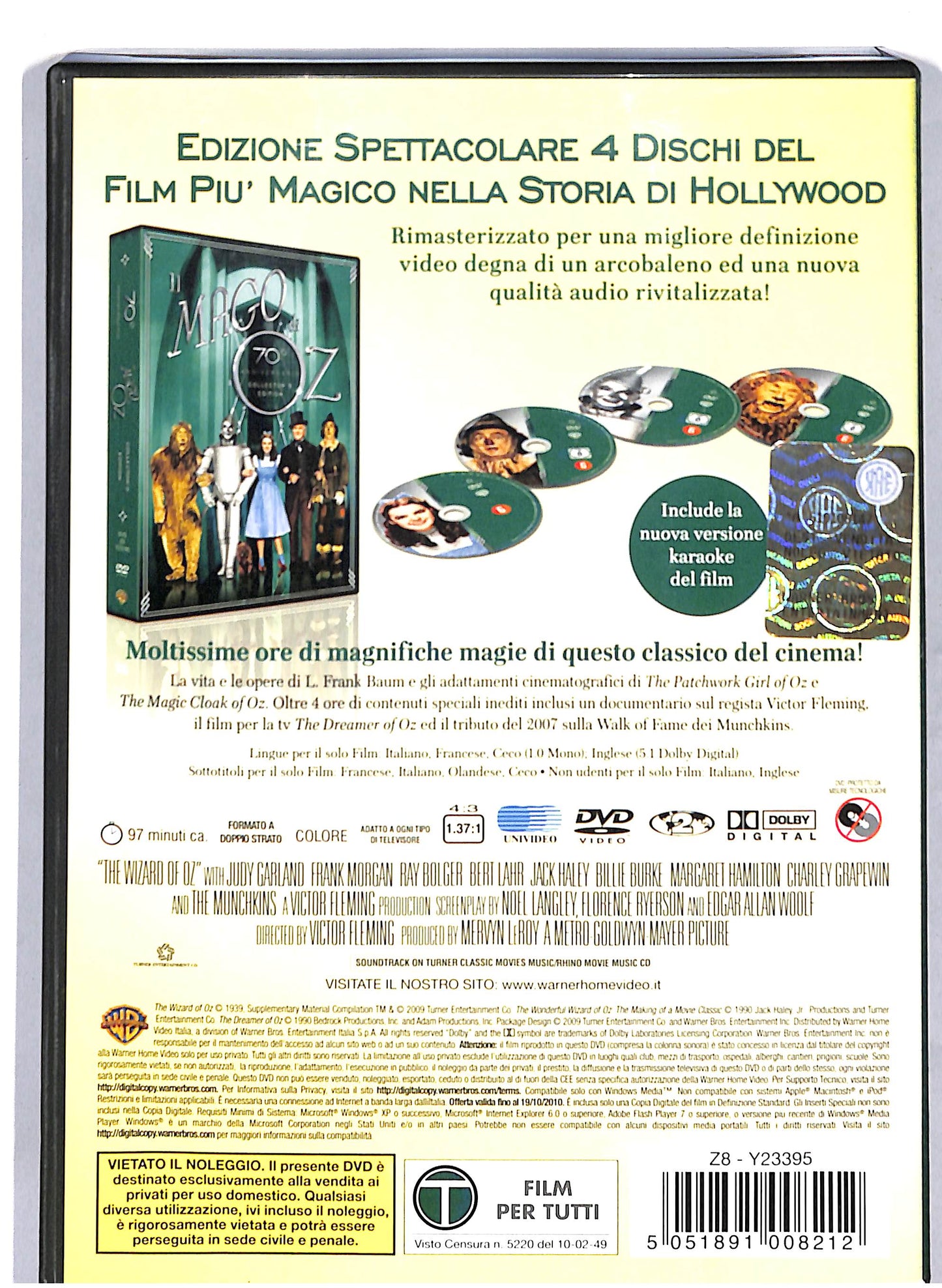 EBOND Il Mago Di Oz  70' Anniversario ( 4 dischi) DVD D808148