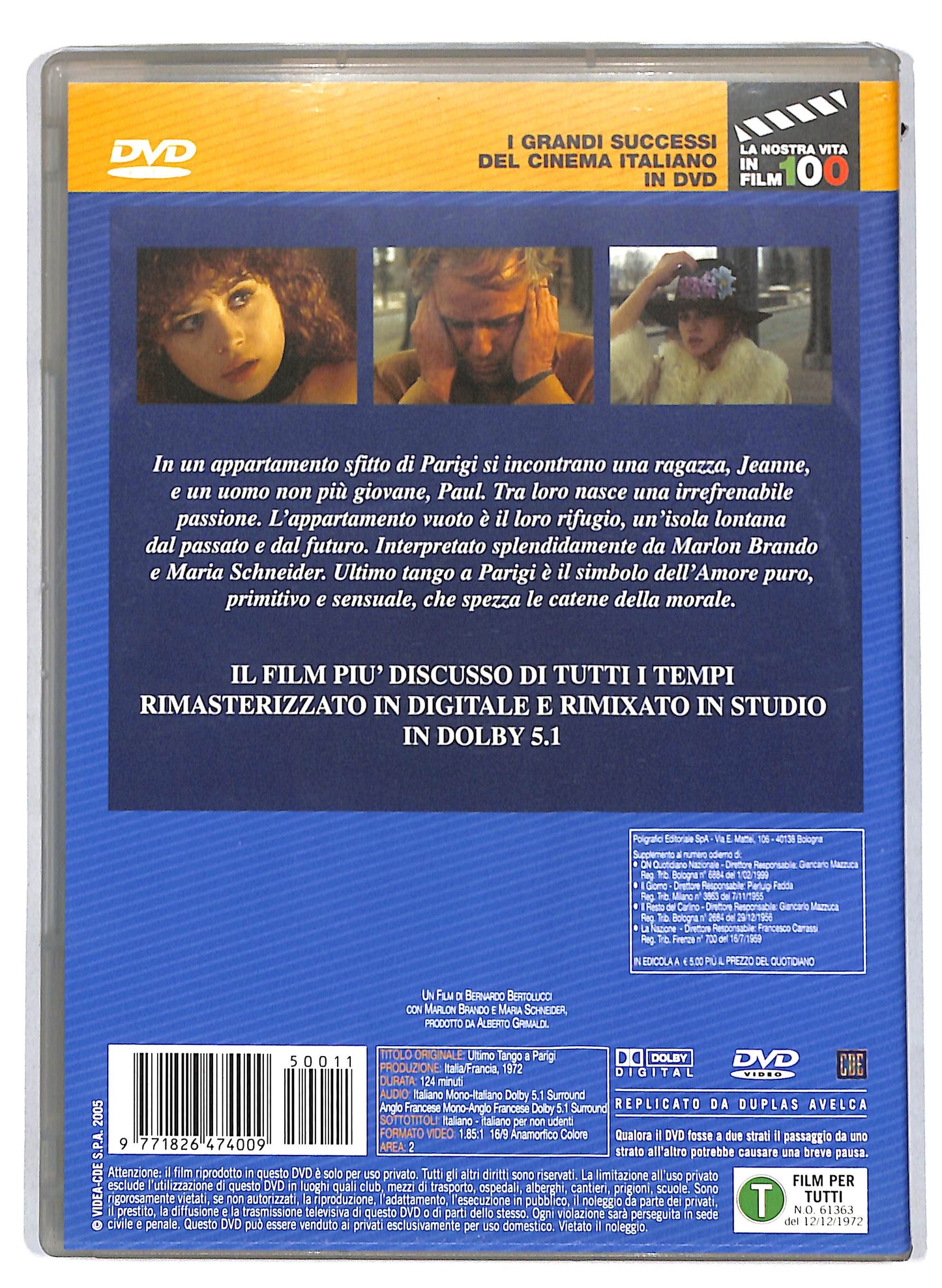EBOND Ultimo tango a Parigi  EDITORIALE DVD D809033