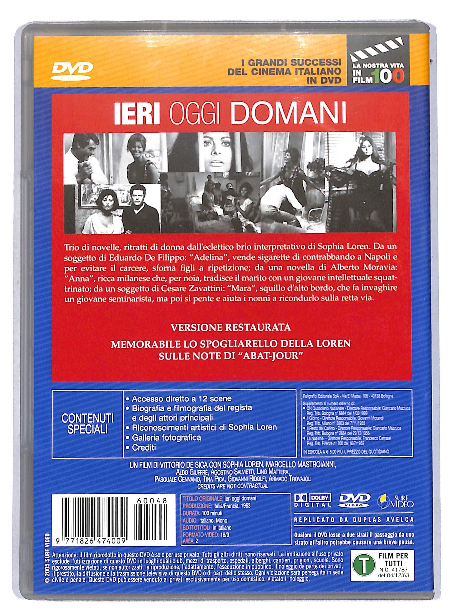 EBOND Ieri, oggi, domani EDITORIALE DVD D809102