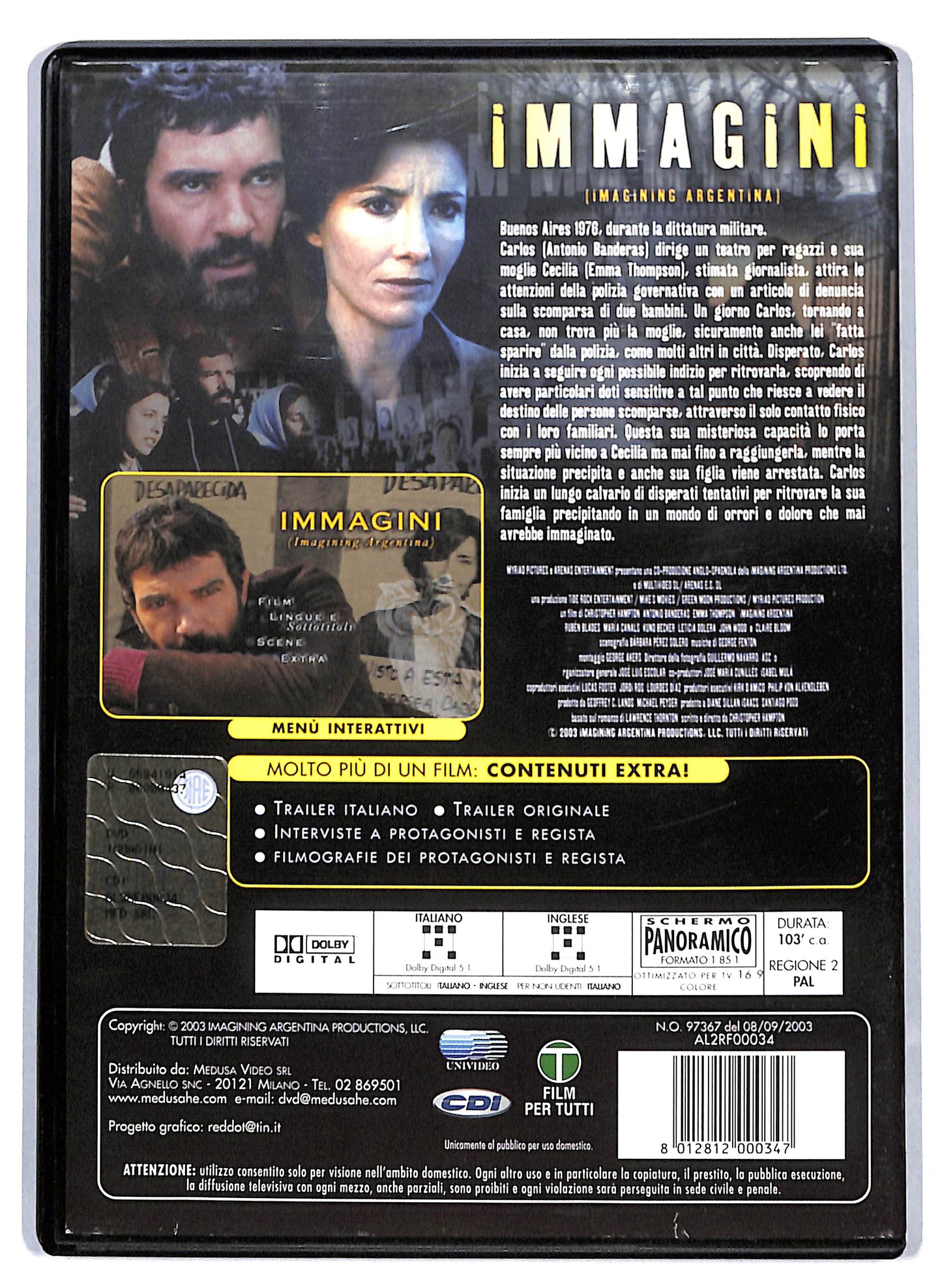 EBOND Immagini - Imagining Argentina NOLEGGIO DVD D809754