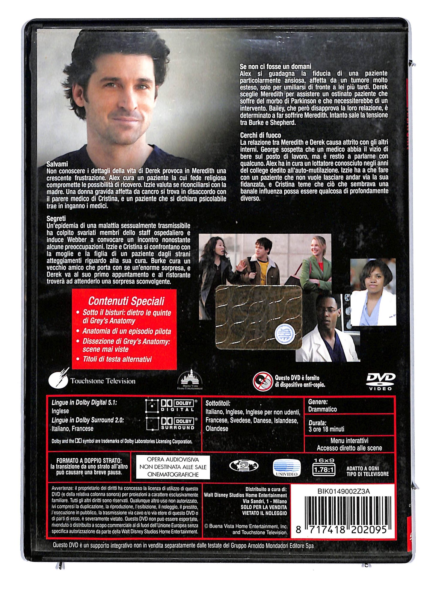 EBOND Grey's Anatomy Prima serie Disco 2 Ep.6 - 9 EDITORIALE DVD D809940