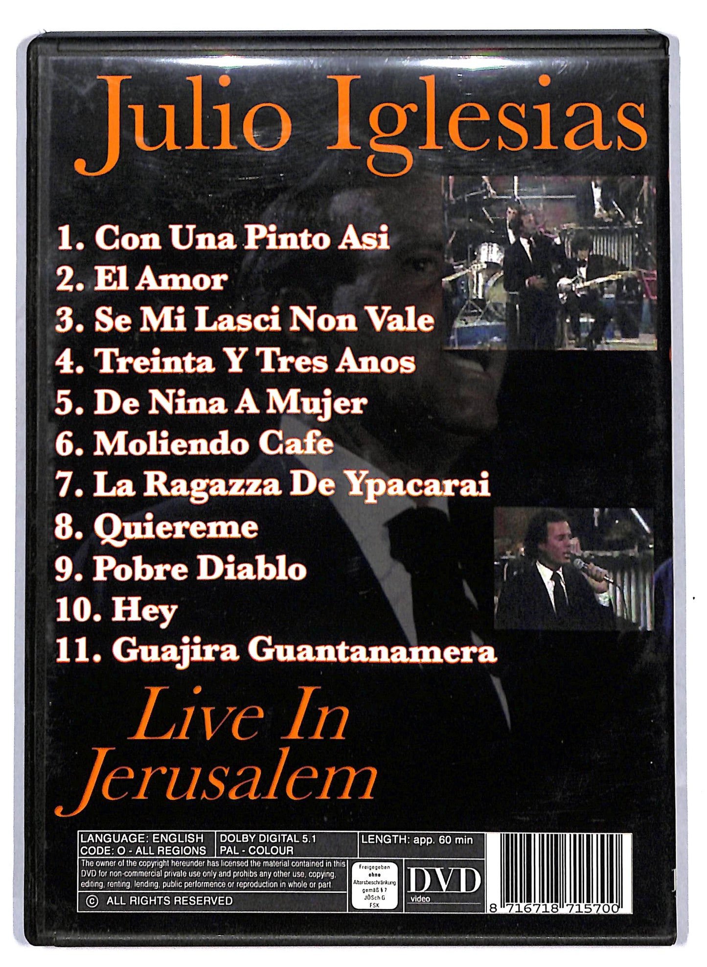EBOND Julio Iglesias Live in Jerusalem DVD D810316