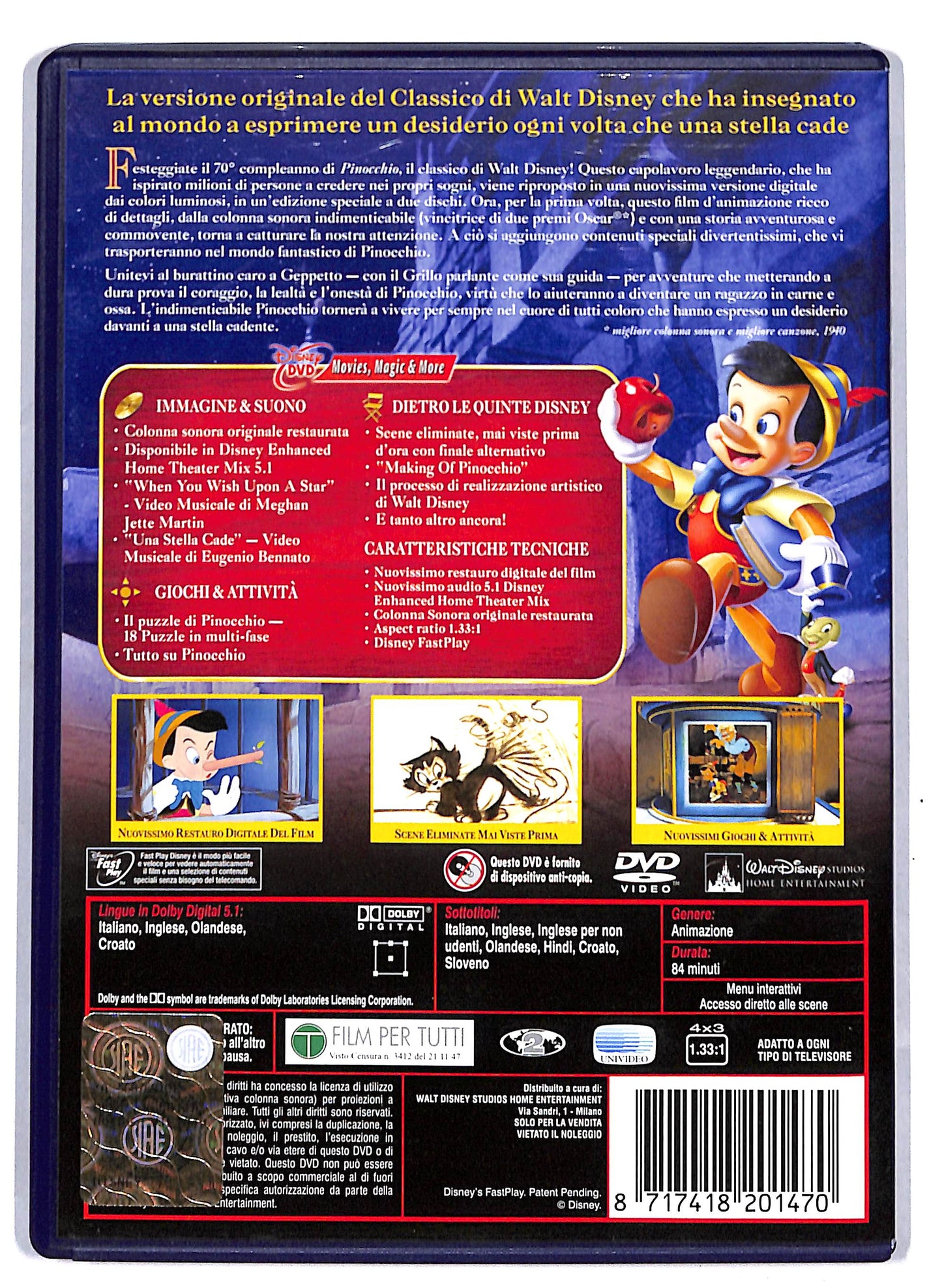 EBOND Pinocchio EDIZIONE SPECIALE 2 dischi DVD D810352