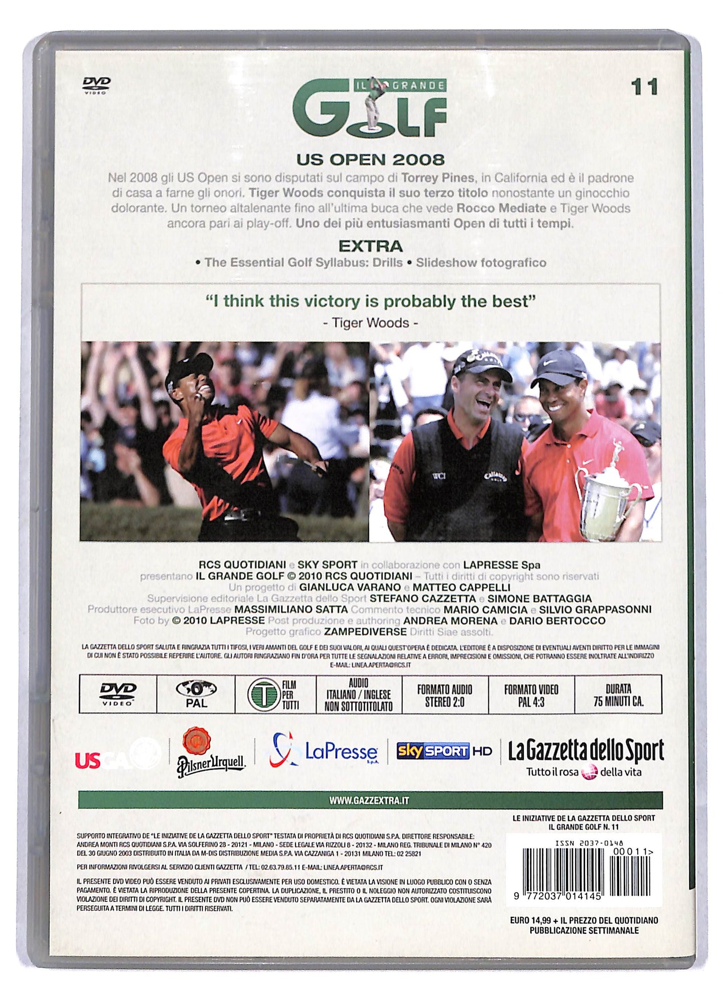 EBOND Us open 2008 - Il grande golf volume 11 EDITORIALE DVD D810451