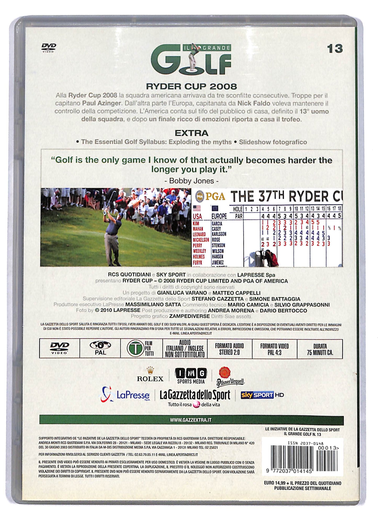 EBOND Ryder cup 2008 - il grande golf volume 13 EDITORIALE DVD D810455
