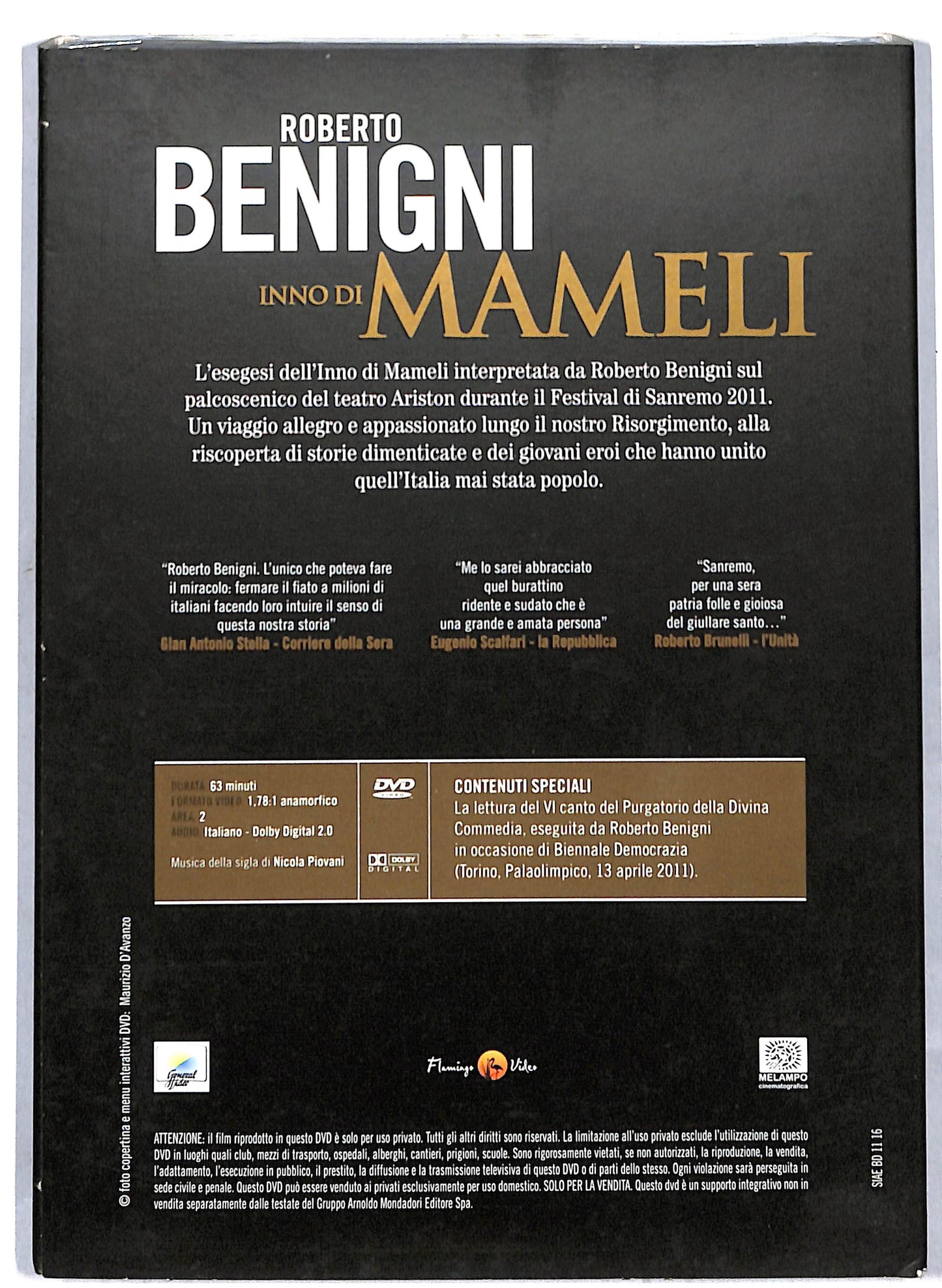EBOND Roberto Benigni - Inno Di Mameli Slipcase EDITORIALE DVD D810752