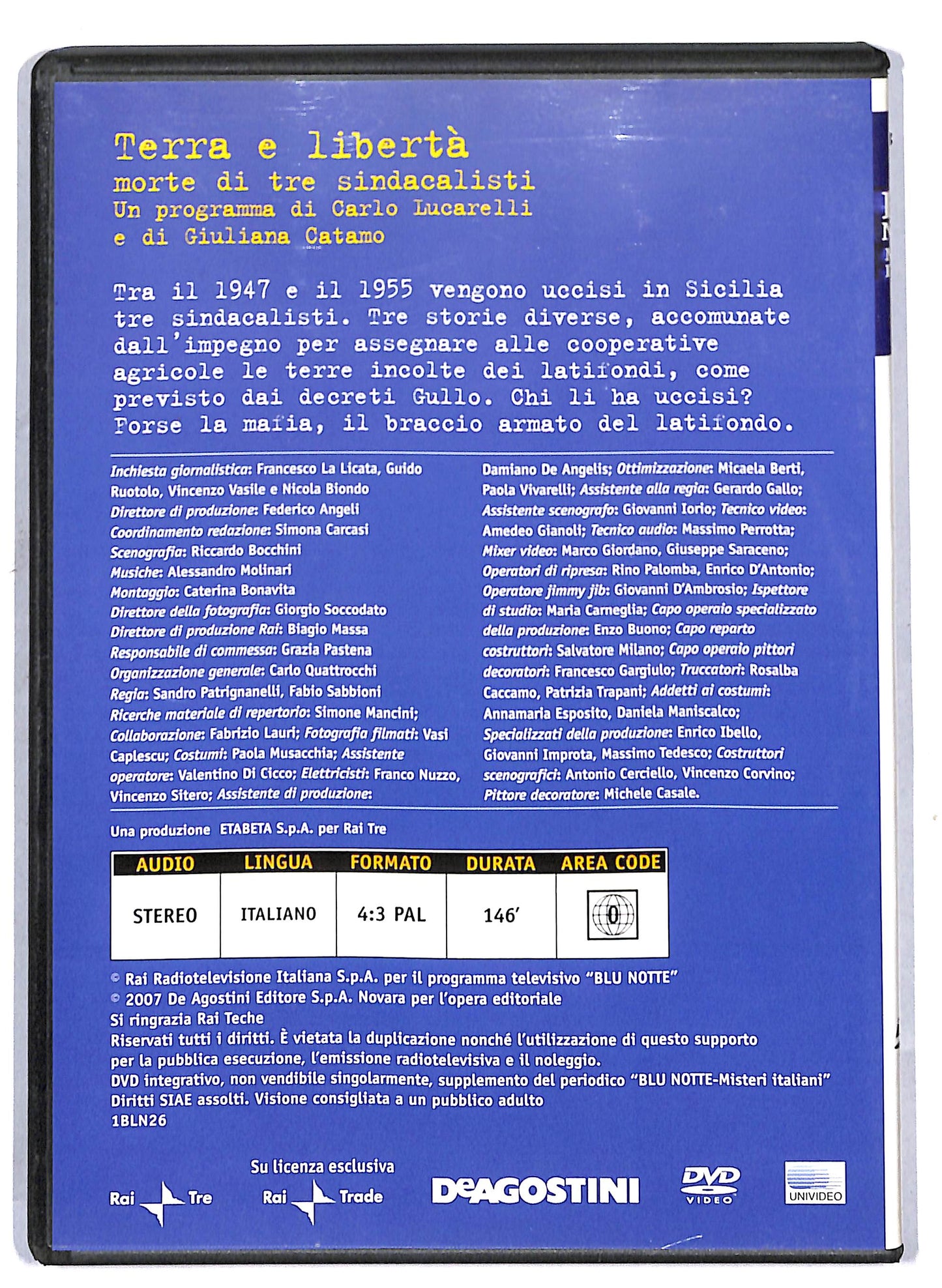 EBOND Blu notte - terra e liberta EDITORIALE DVD D810819