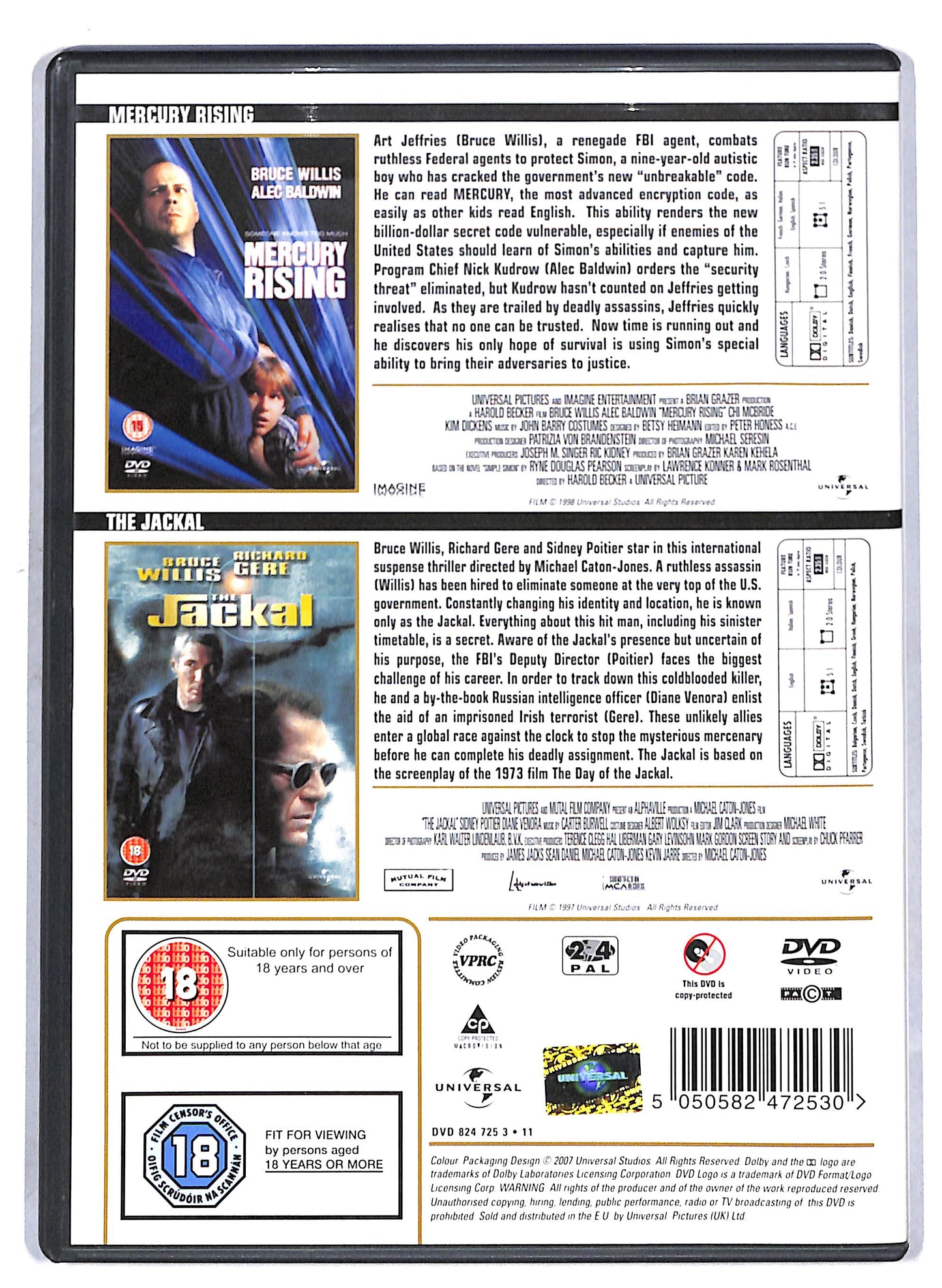 EBOND Mercury Rising - The Jackal  UK Edition DVD D811003