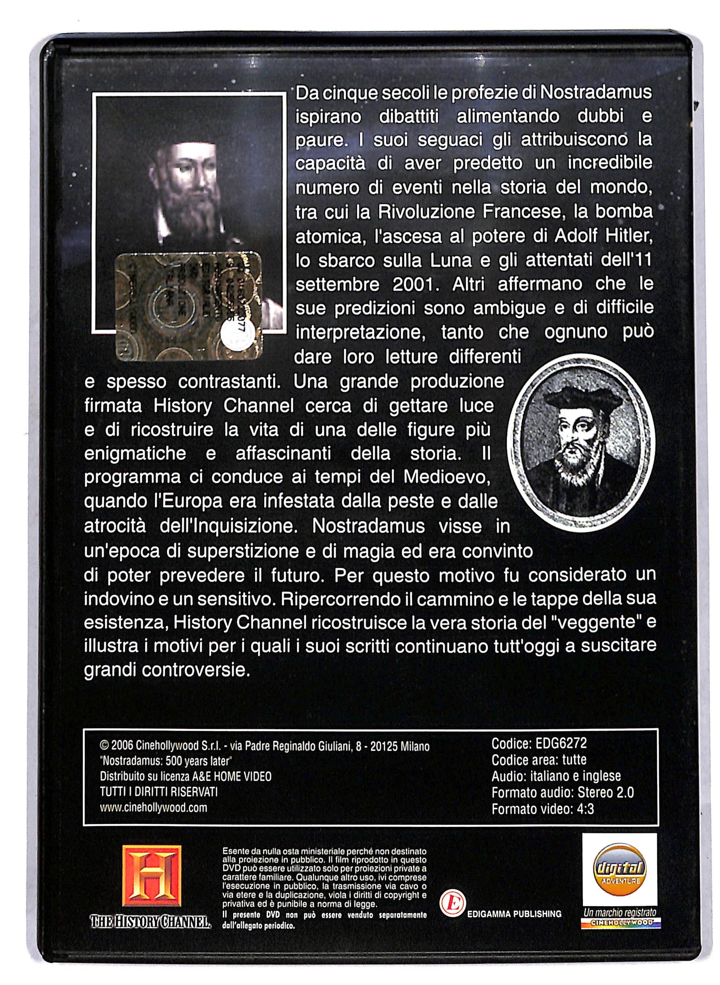 EBOND Le profezie di Nostradamus - the hostory channel  EDITORIALE DVD D811173