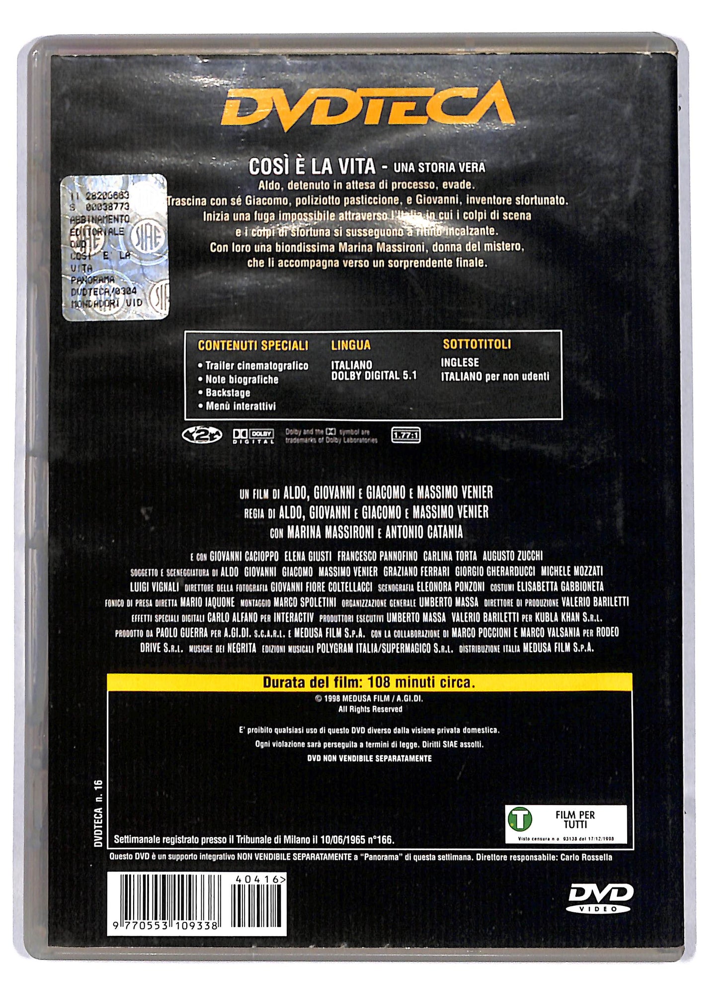 EBOND Cosi e la vita EDITORIALE DVD D811562