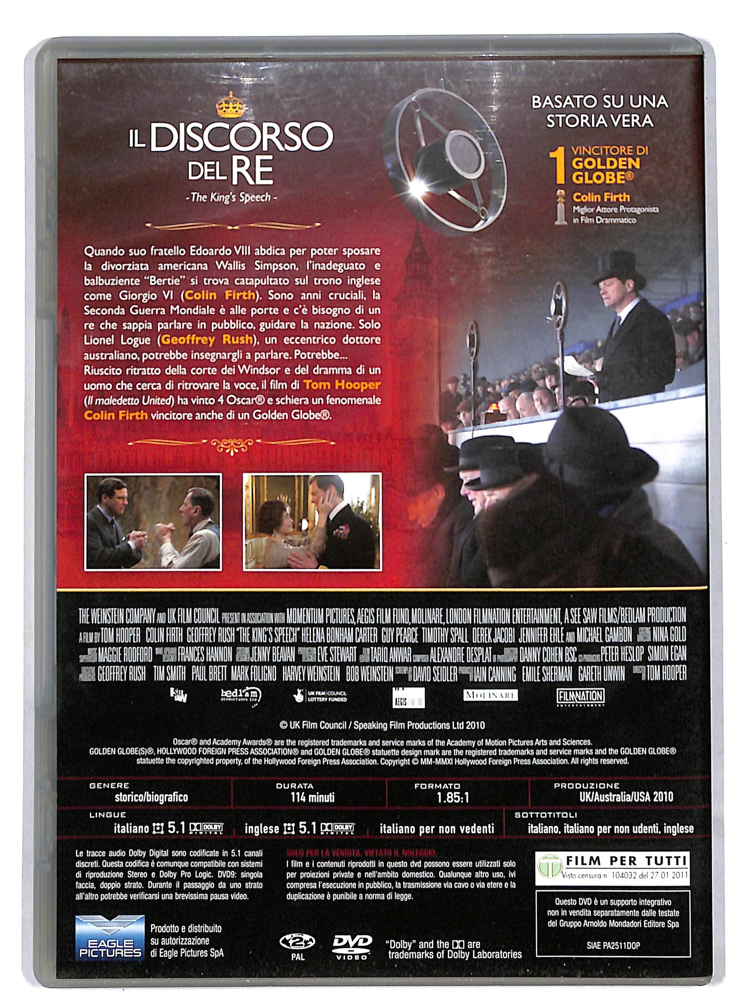 EBOND Il discorso del re EDITORIALE DVD D811727