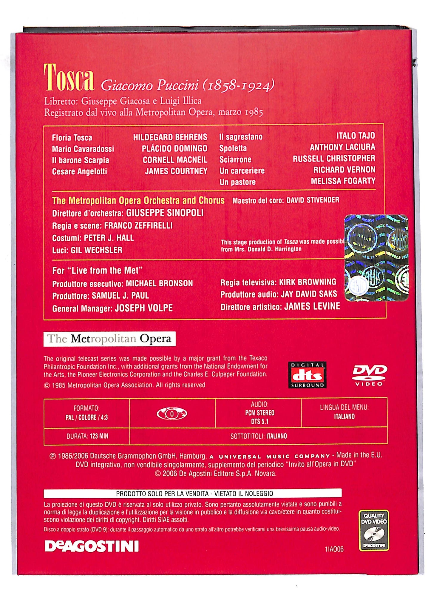 EBOND Invito all'Opera in DVD - Tosca Volume 6 EDITORIALE DVD D812613