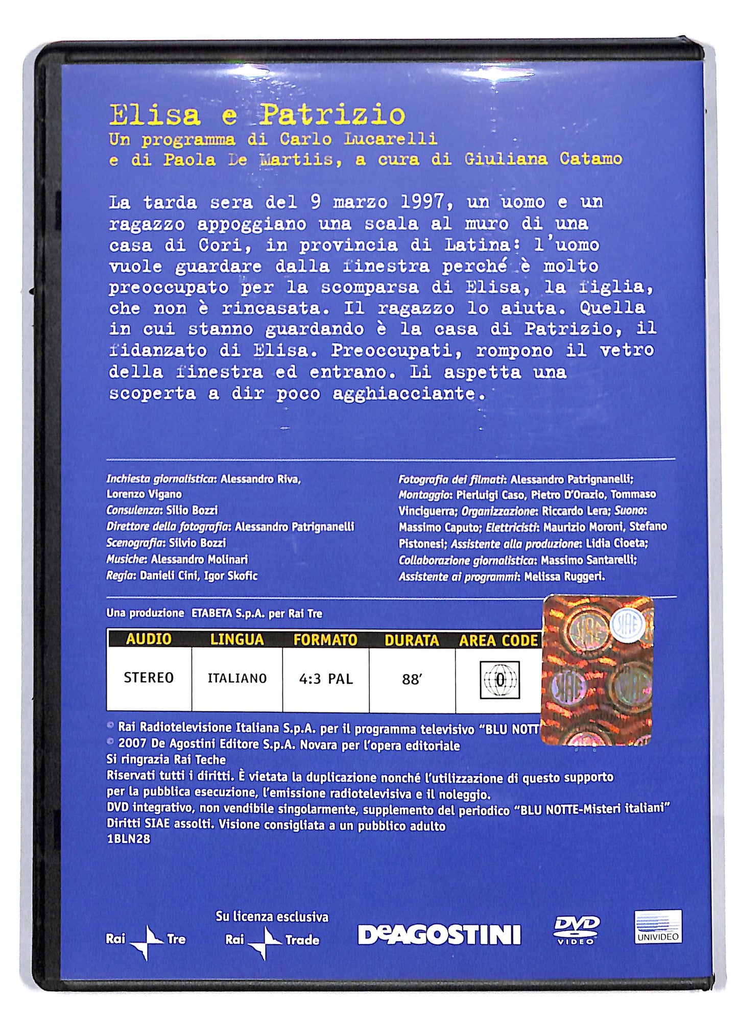 EBOND Blu notte misteri italiani 28 - elisa e patrizio EDITORIALE DVD D812820