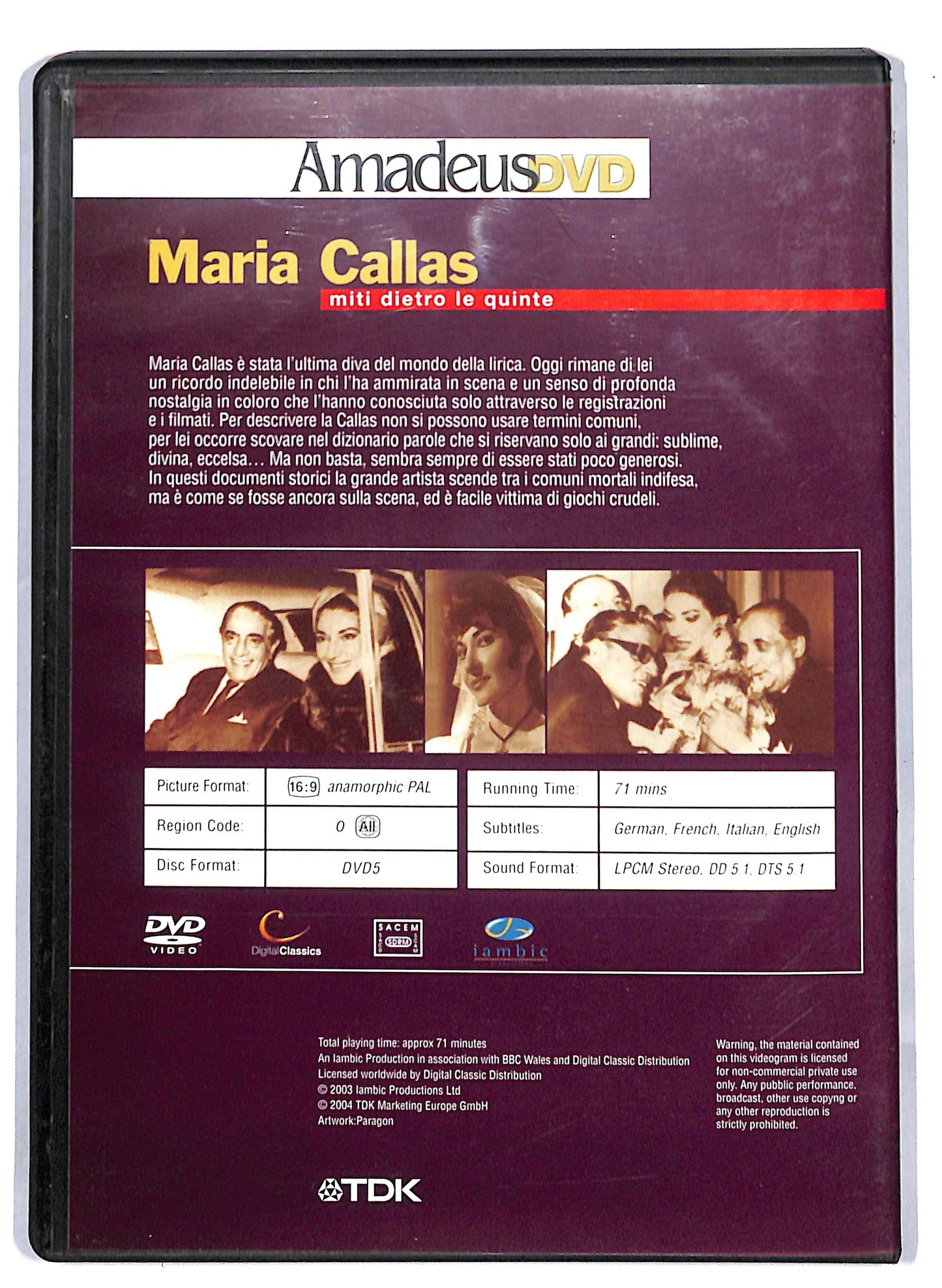 EBOND Amadeus dvd - Maria callas EDITORIALE 1 cd + DVD D813121