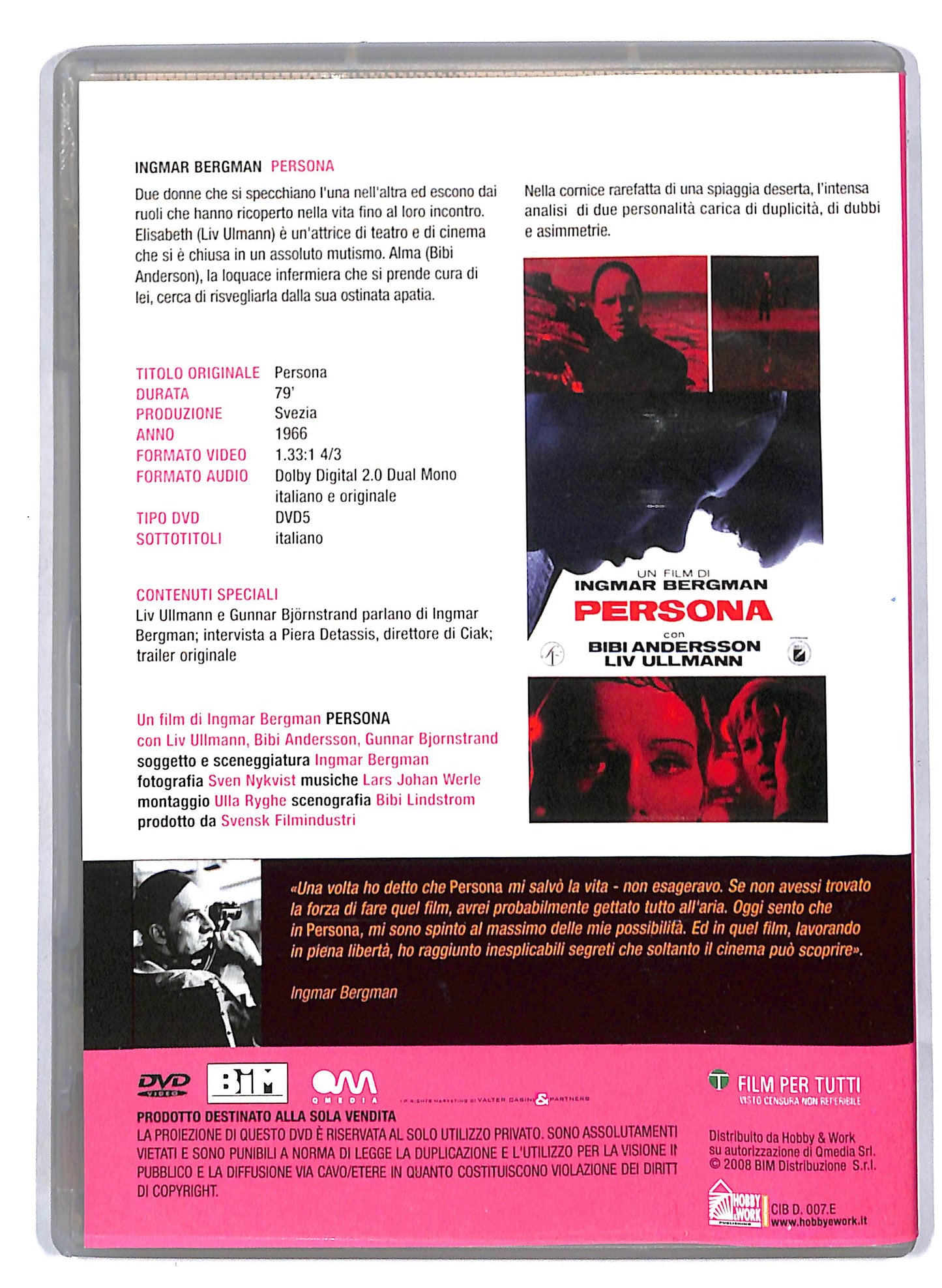 EBOND Persona di Igmar Bergman EDITORIALE DVD D813124