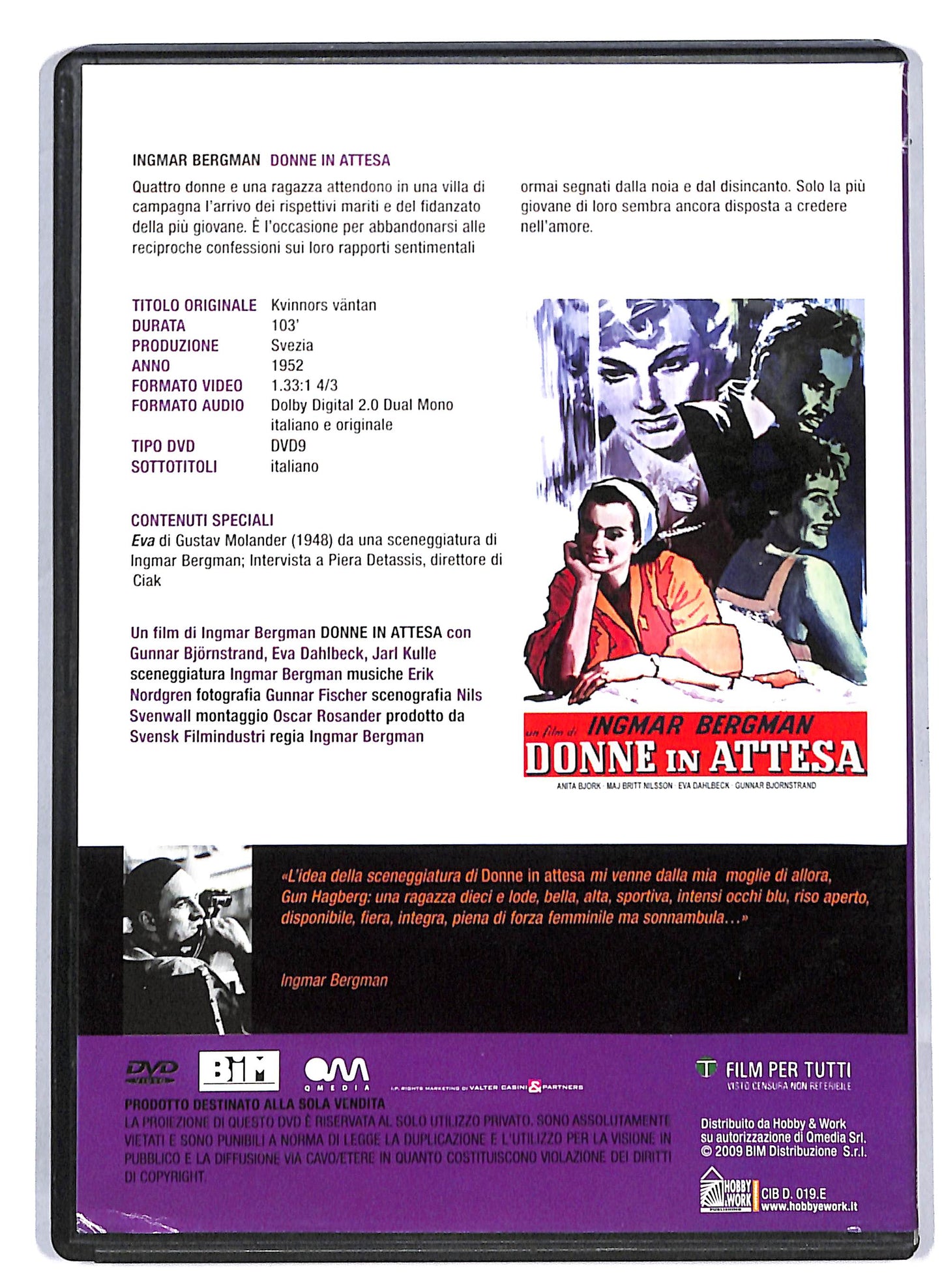 EBOND Donne in attesa di Ingmar Bergam EDITORIALE DVD D813134