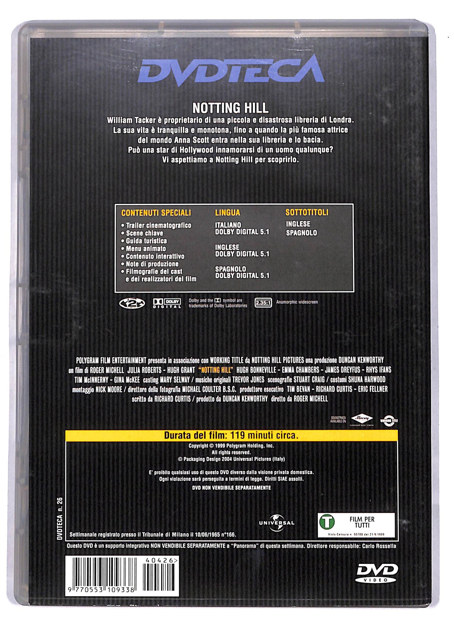 EBOND Notting Hill EDITORIALE DVD D813250