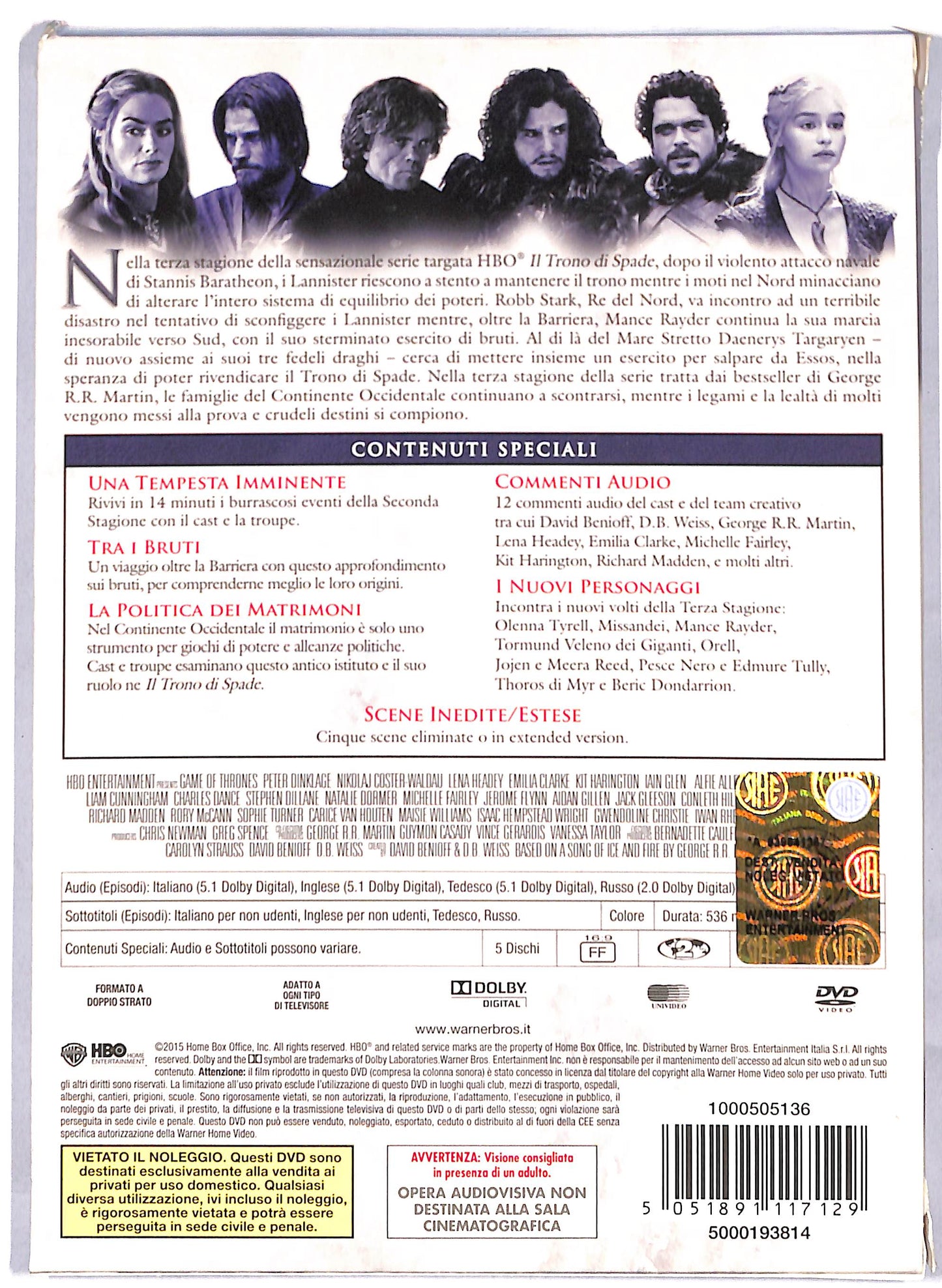 EBOND Il Trono di Spade Terza Stagione Completa  DVD D813259