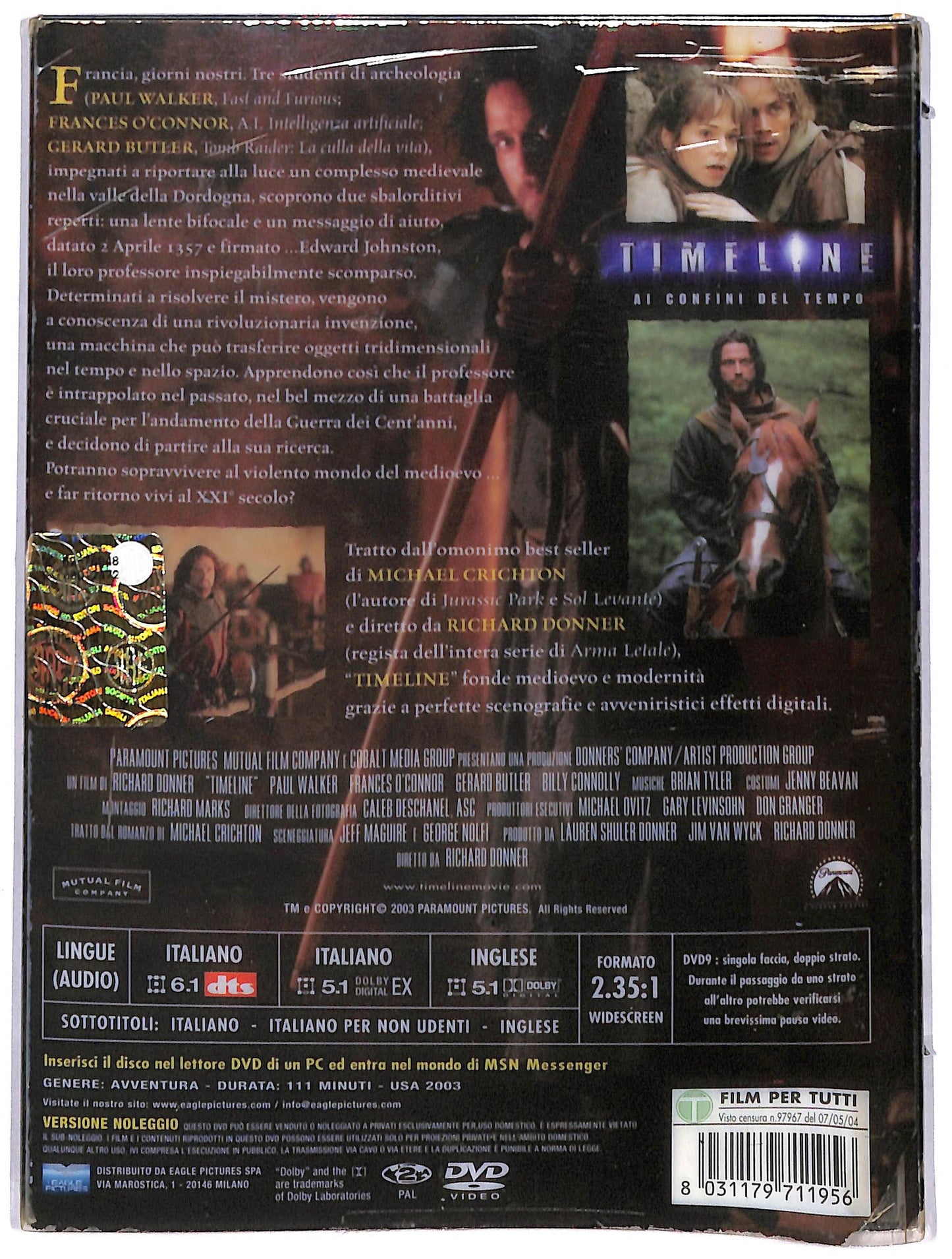 EBOND Timeline - Ai confini del tempo NOLEGGIO DIGIPACK DVD D813724