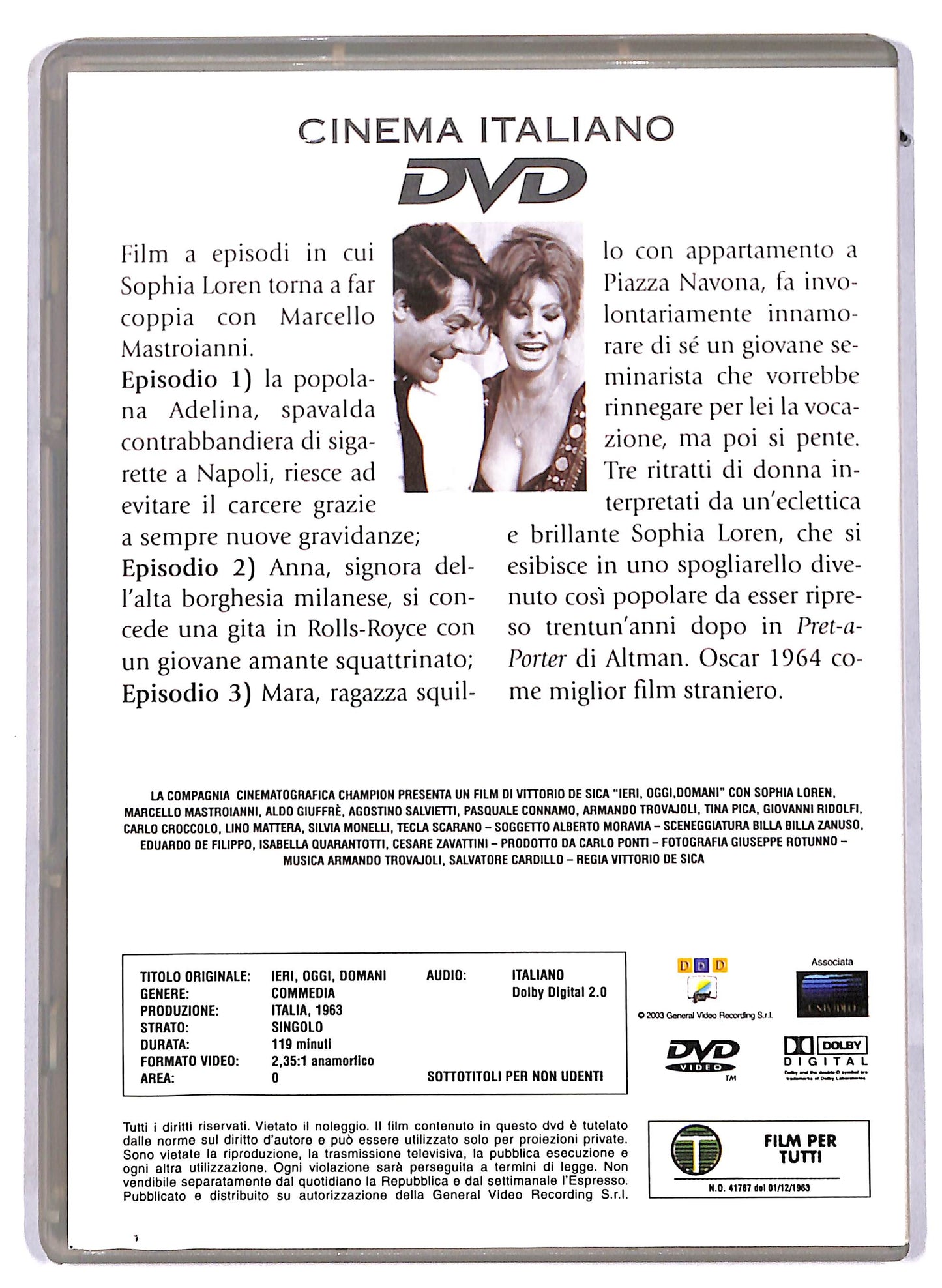 EBOND Ieri, oggi, domani EDITORIALE DVD D813759