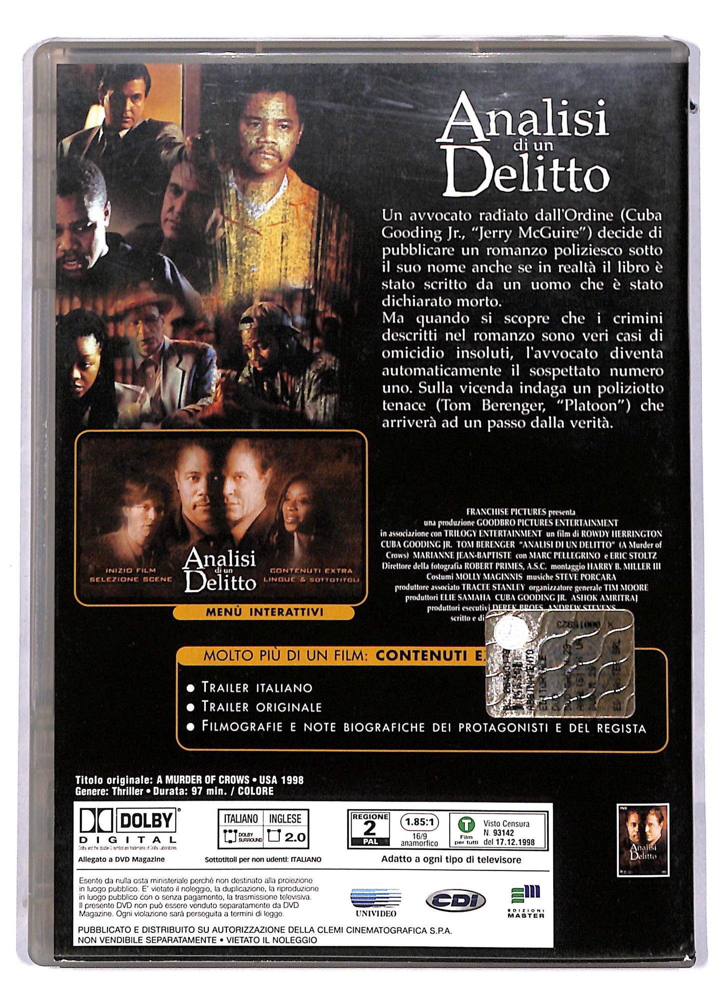EBOND Analisi di un delitto EDITORIALE DVD D813808