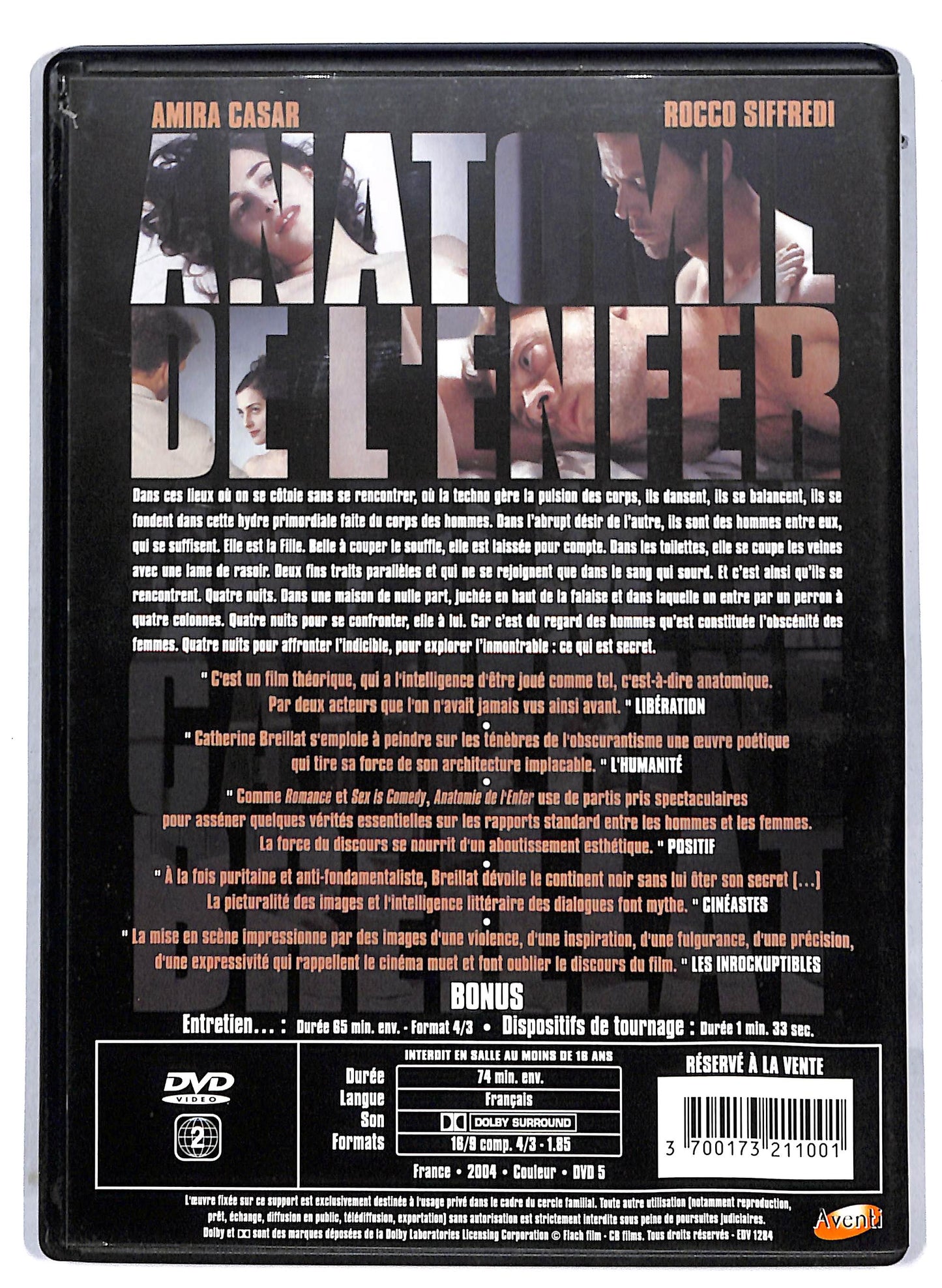 EBOND Anatomie de l'enfer  - Edizione Francia DVD D813846