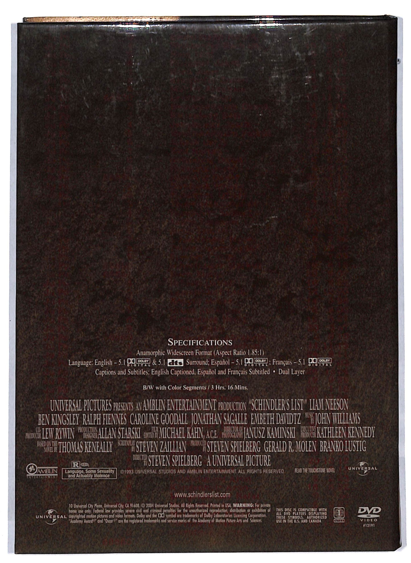 EBOND Schindler's List - La lista di Schindler DIGIPACK DVD D813863