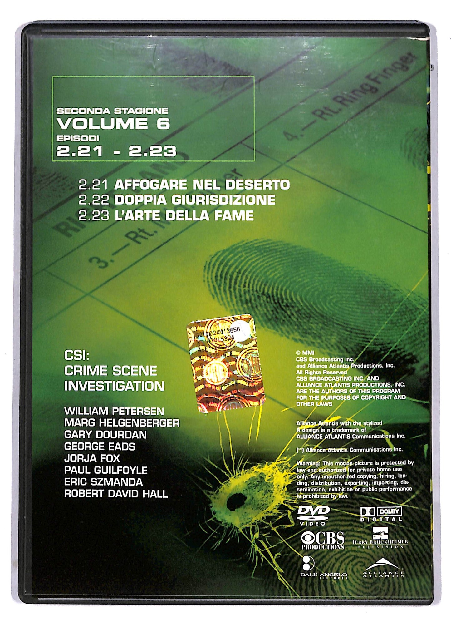 EBOND CSI - Crime scene investigation stagione 2 vol 6 EDITORIALE DVD D814013
