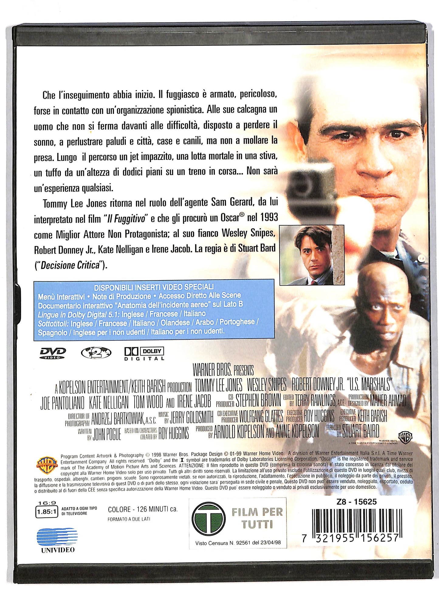 EBOND U.S. Marshals - Caccia senza tregua SNAPPER DVD D815003