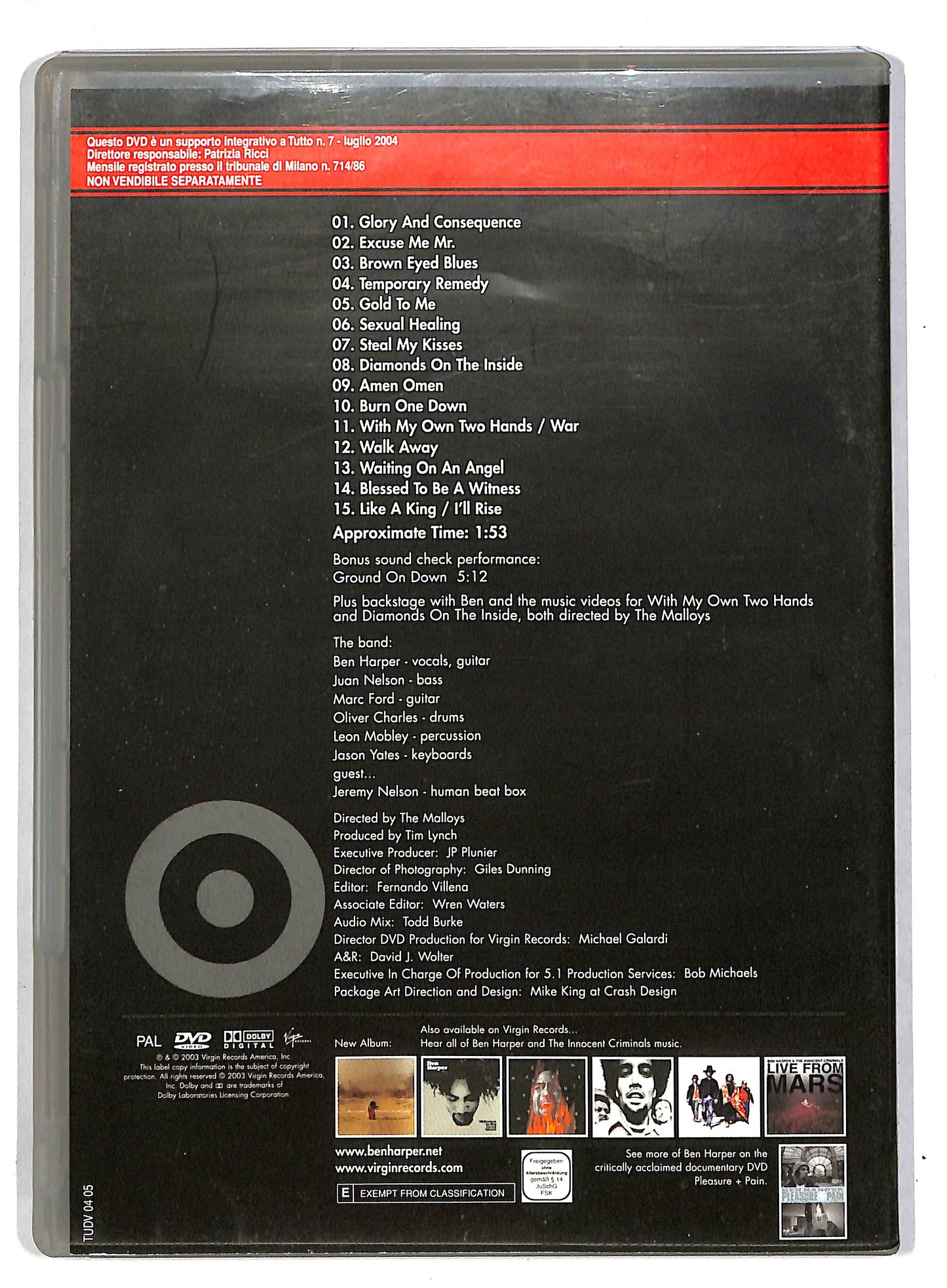 EBOND Ben Harper e The Innocent Criminals - Live  DVD D815140