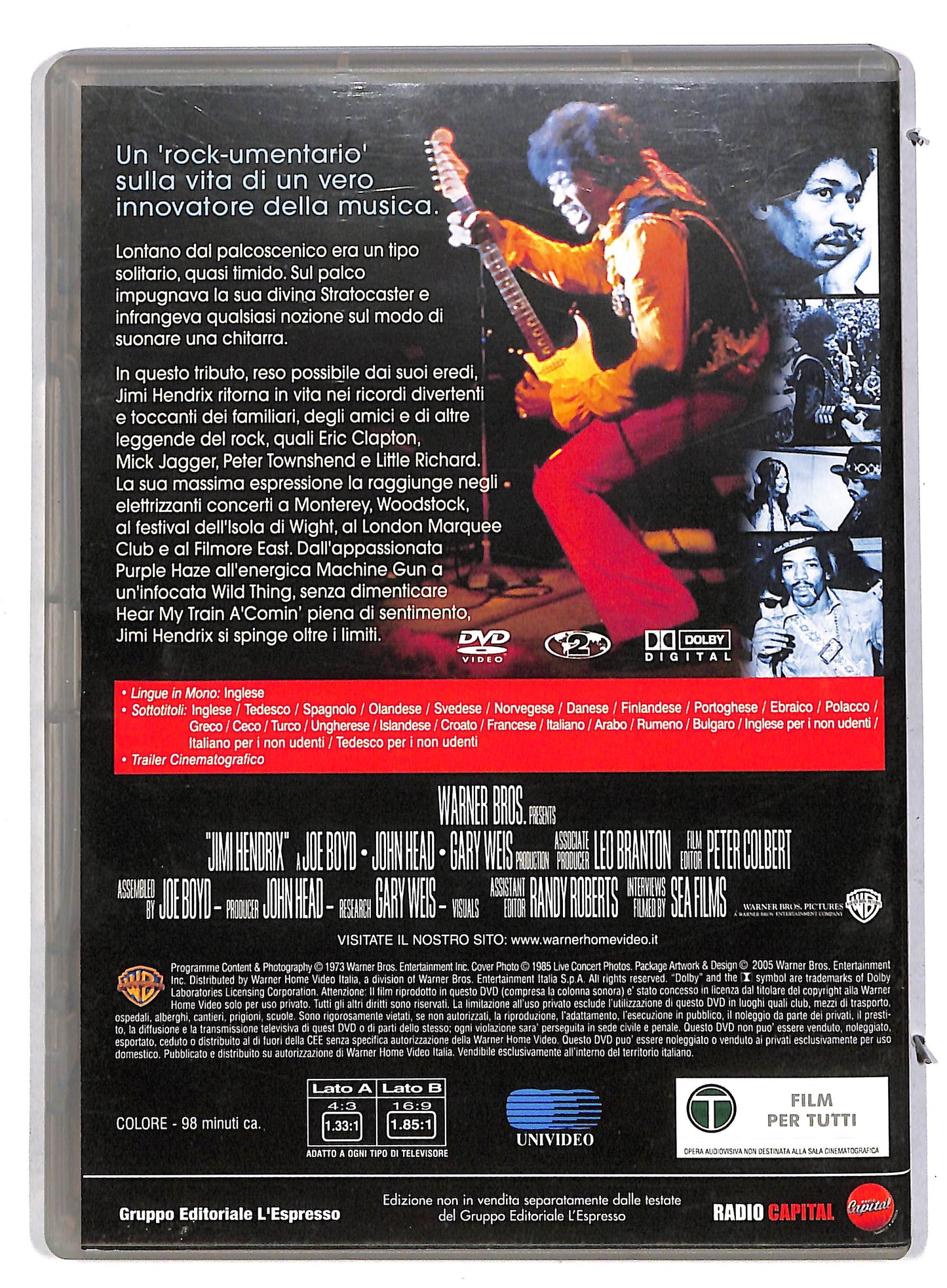 EBOND Sound Track Recordings from the Film Jimi Hendrix DVD D815147