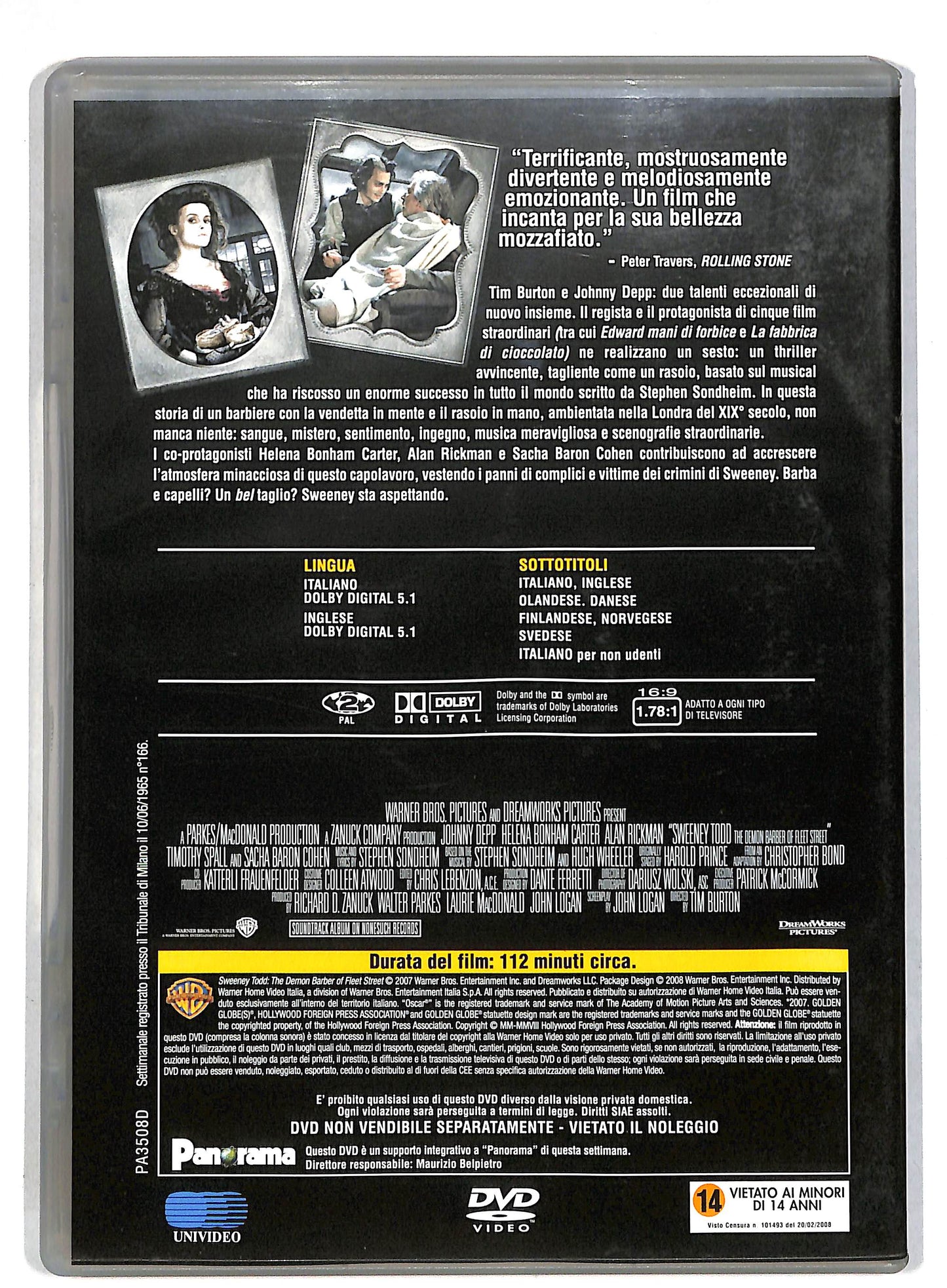 EBOND Sweeney Todd - Il diabolico barbiere di Fleet Street DVD D815856