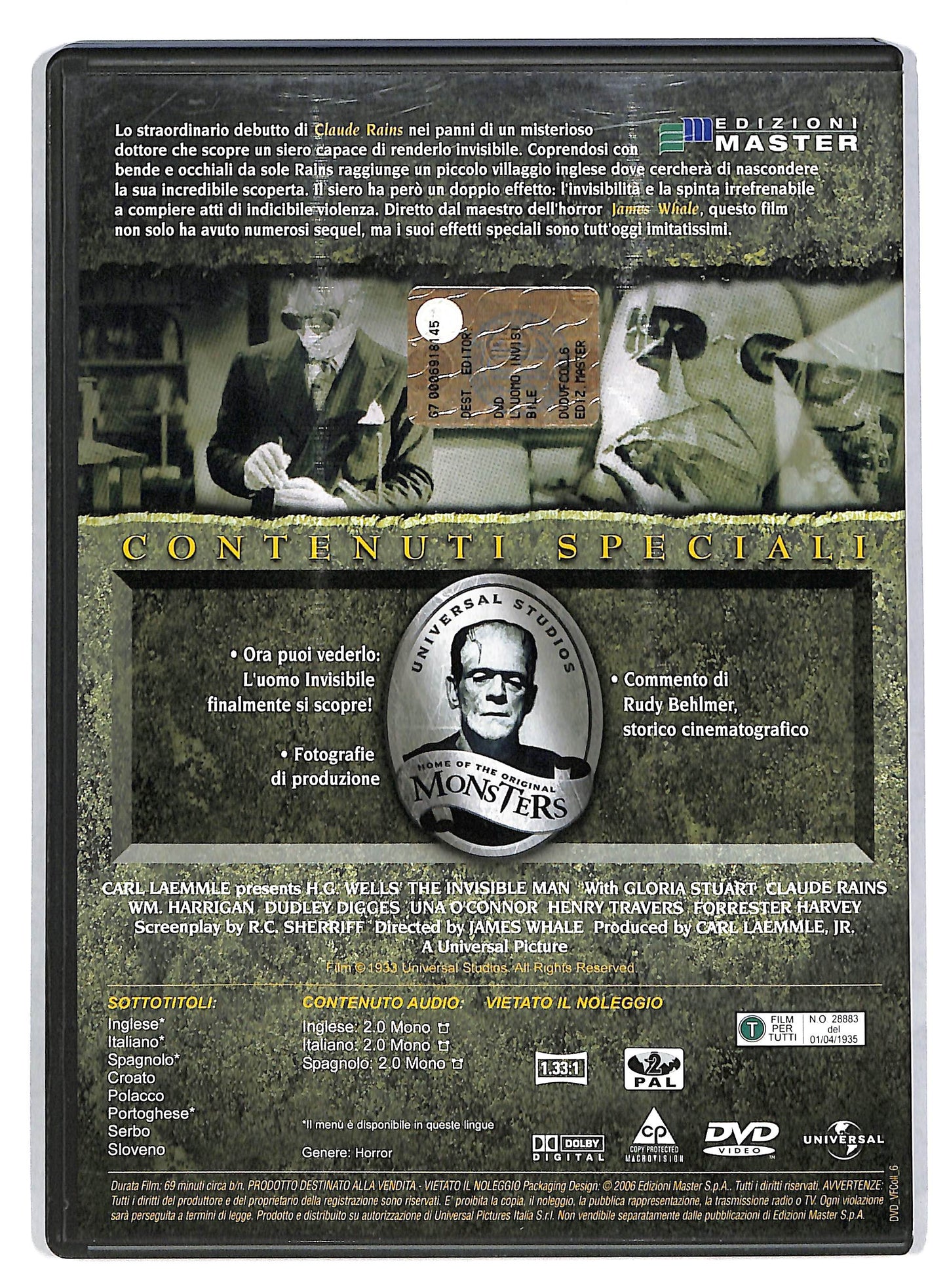 EBOND L'uomo Invisibile EDITORIALE DVD D818208