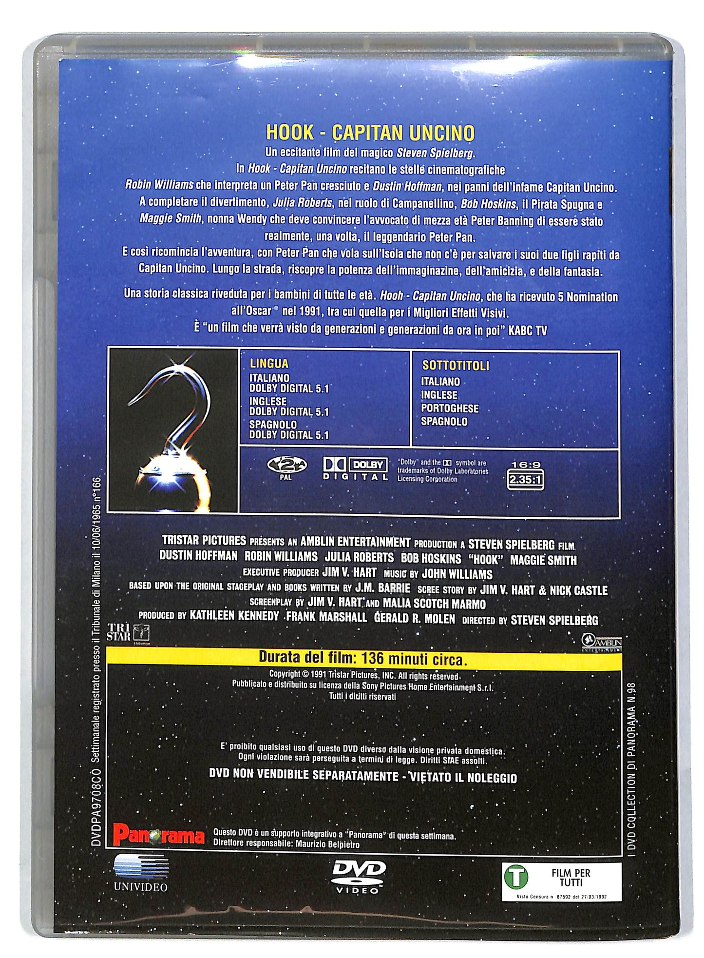 EBOND Hook Capitan Uncino EDITORIALE DVD D818354