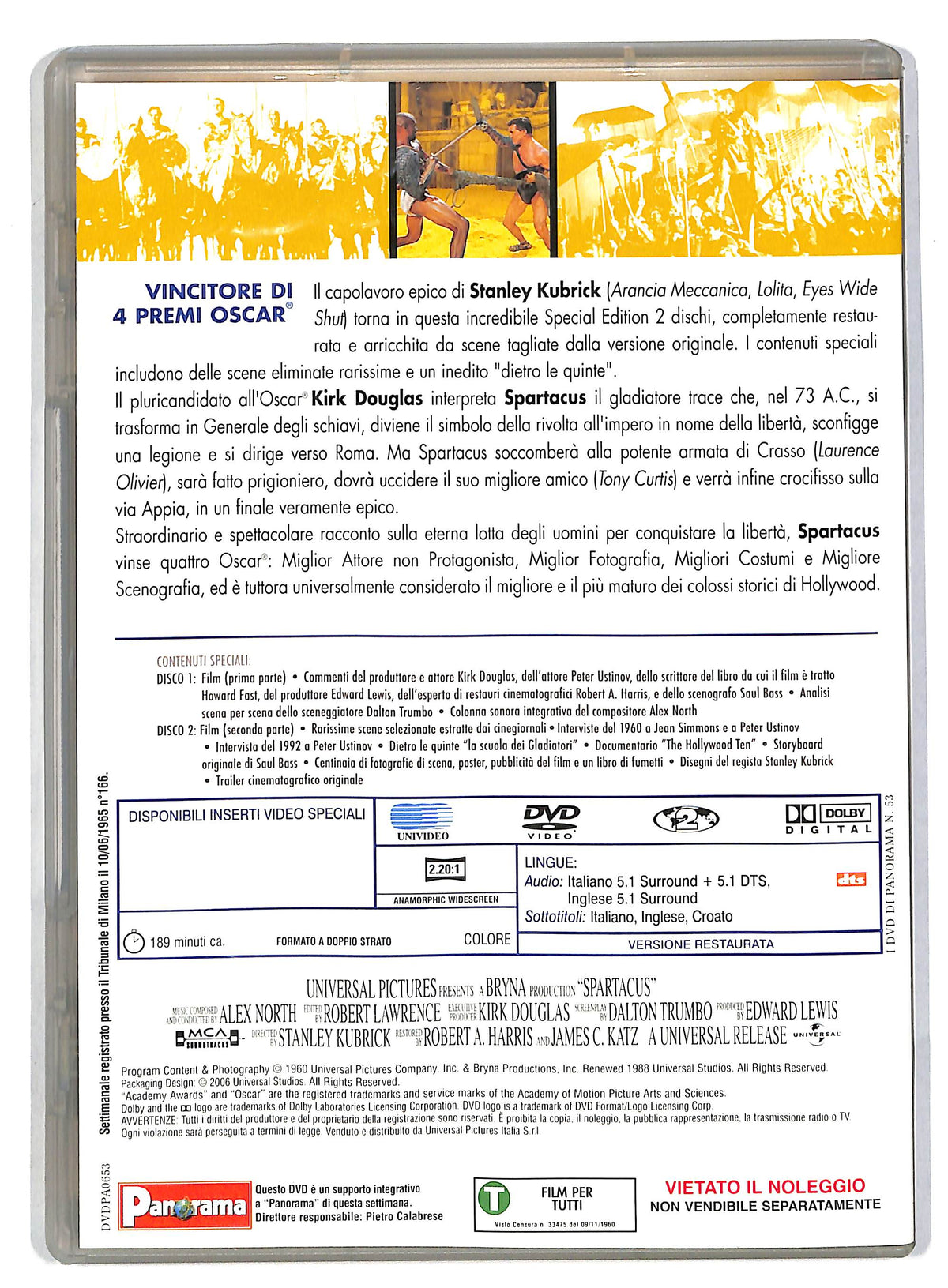 EBOND Spartacus EDITORIALE EDIZIONE SPECIALE DVD D818554